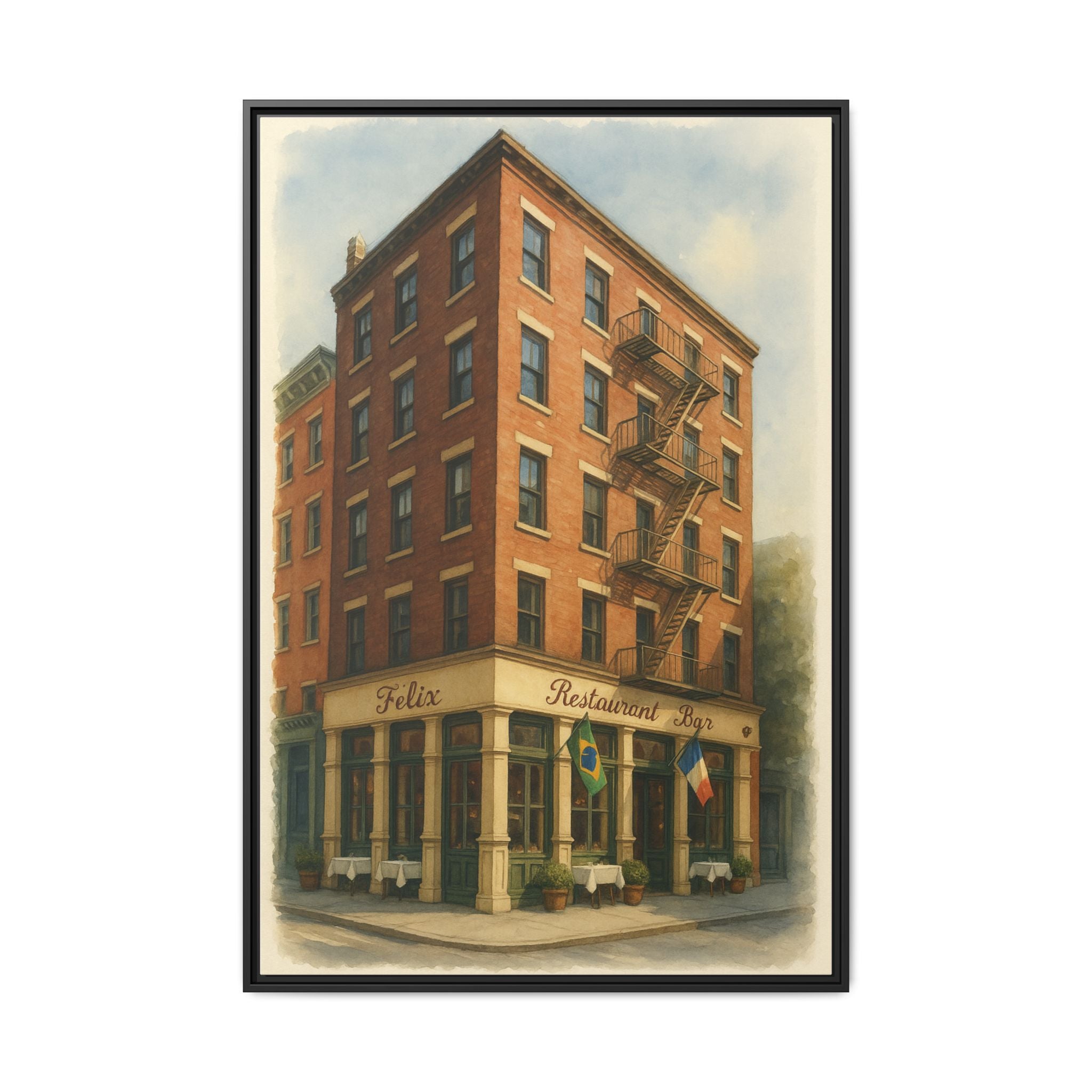 Felix — Restaurant Print | Matte Canvas + Wooden Frame