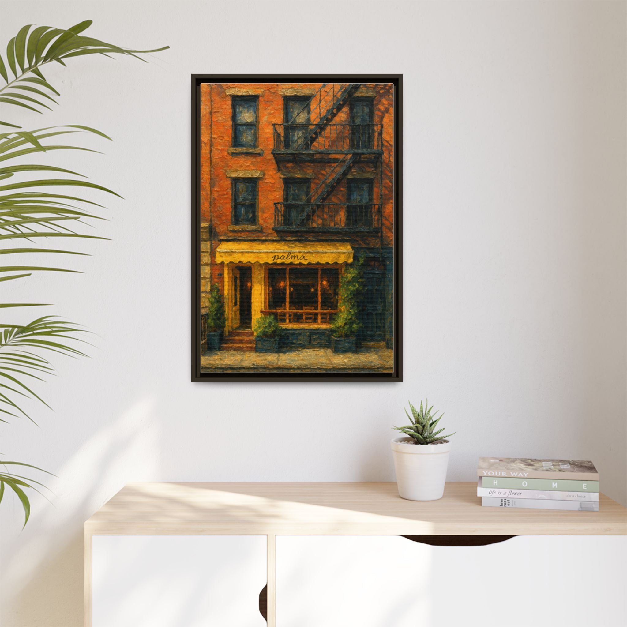 Palma II — Restaurant Print | Matte Canvas + Wooden Frame