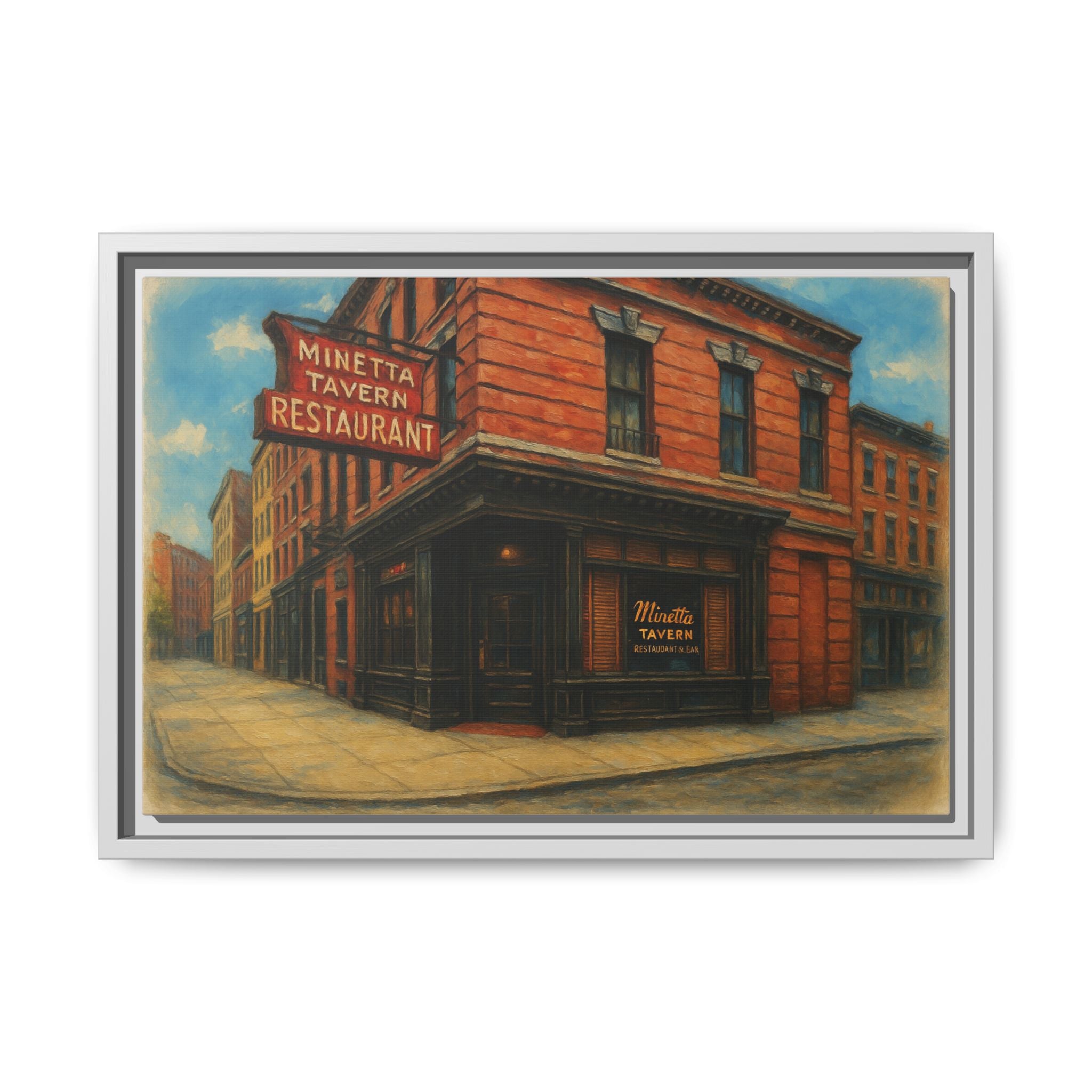 Minetta Tavern — Restaurant Print | Matte Canvas + Wooden Frame