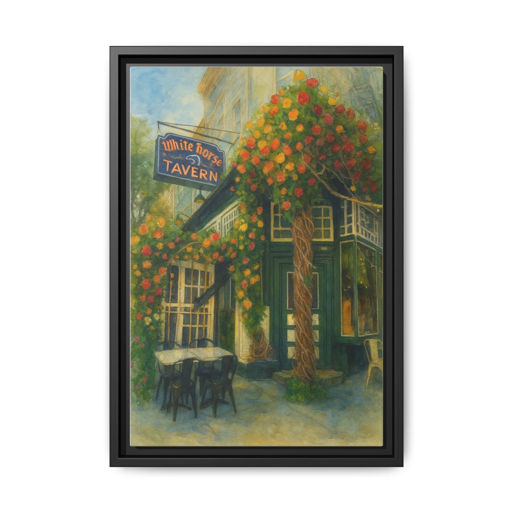 White Horse Tavern — Restaurant Print | Matte Canvas + Wooden Frame