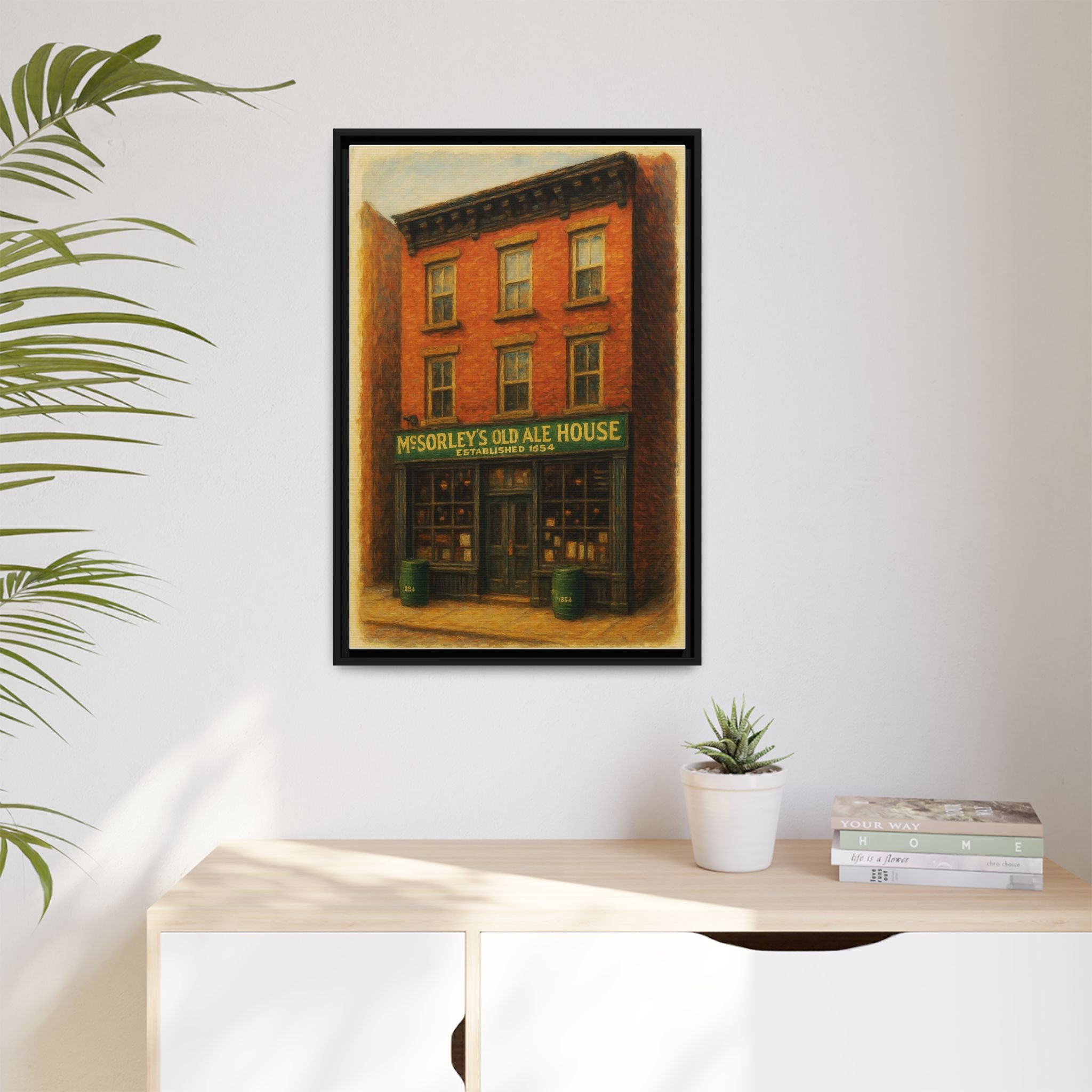 McSorley's Old Ale House — Restaurant Print | Matte Canvas + Wooden Frame