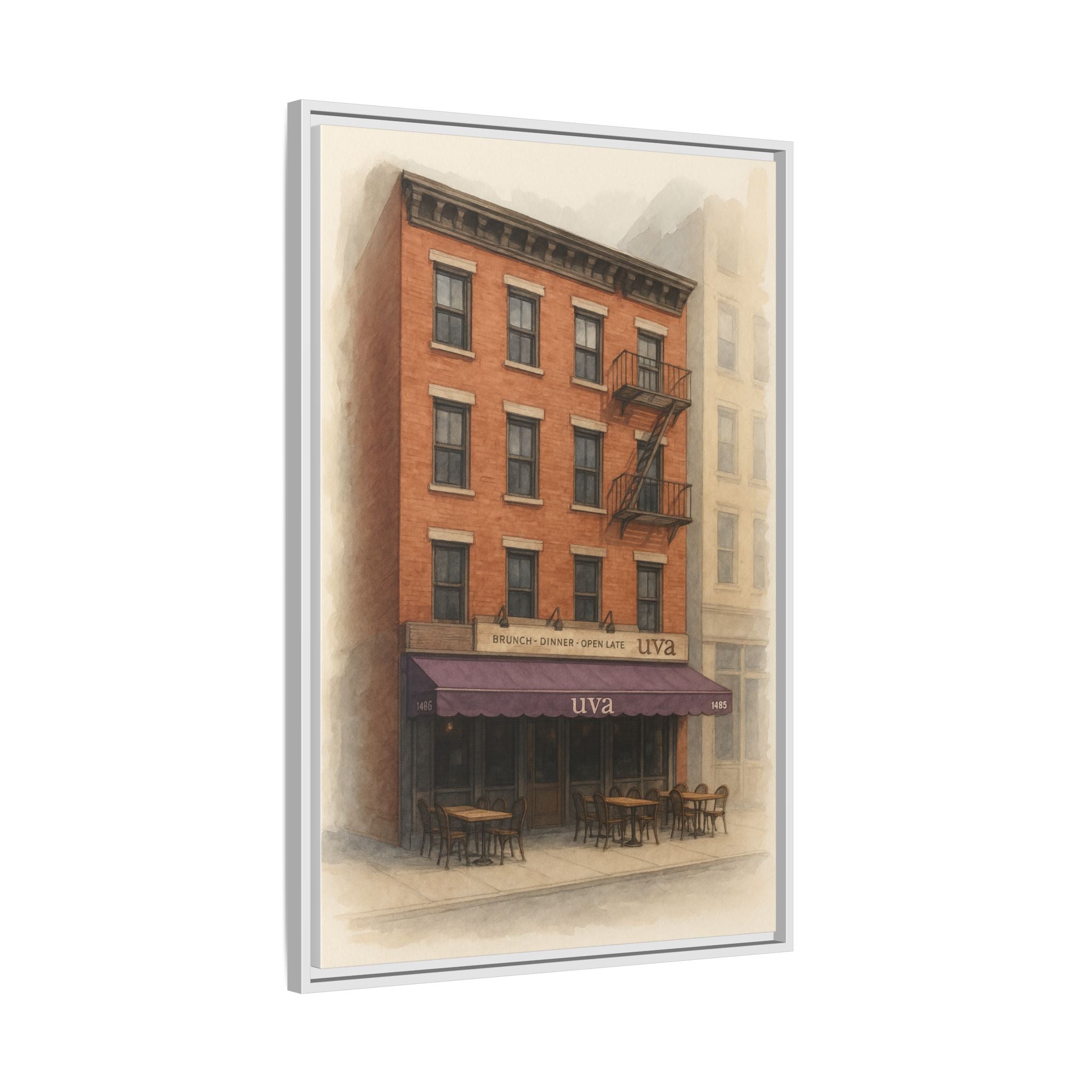 Uva Restaurant Print — Restaurant Print | Matte Canvas + Wooden Frame