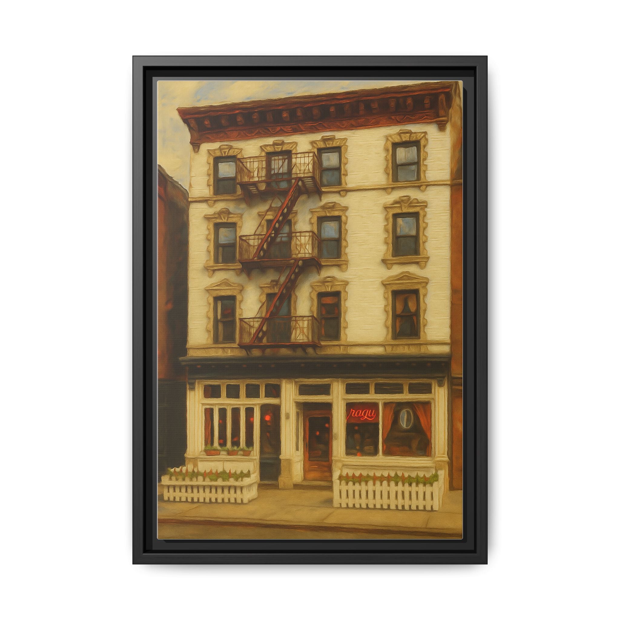 Frank — Restaurant Print | Matte Canvas + Wooden Frame