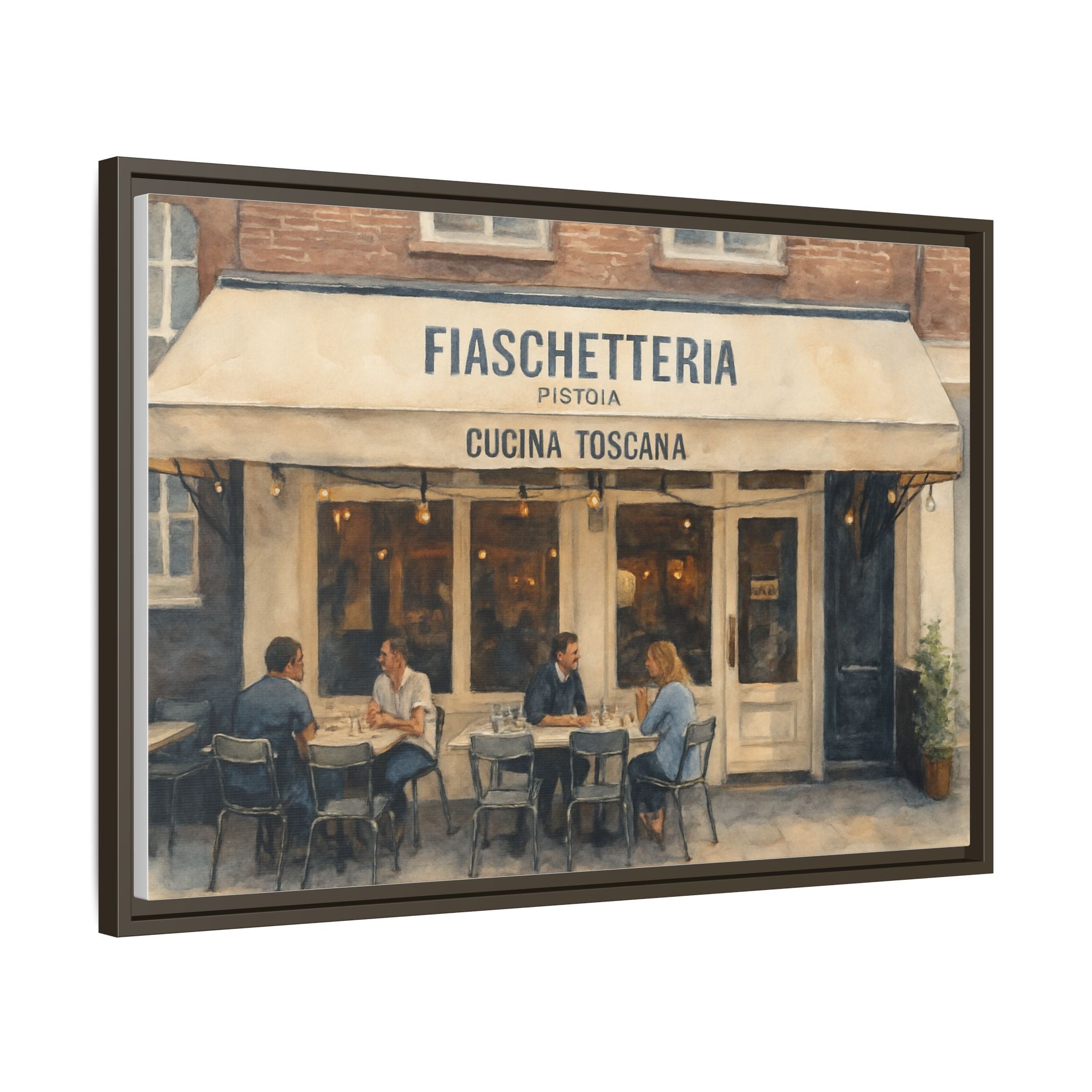 Fiaschetteria Pistoia — Restaurant Print | Matte Canvas + Wooden Frame