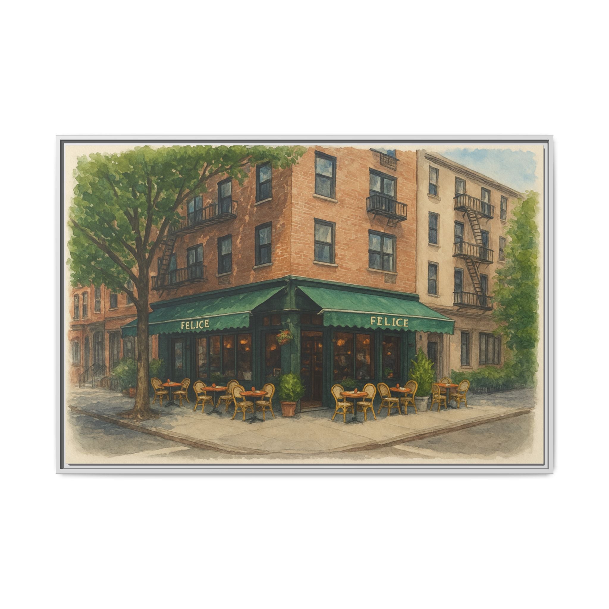 Felice — Restaurant Print | Matte Canvas + Wooden Frame