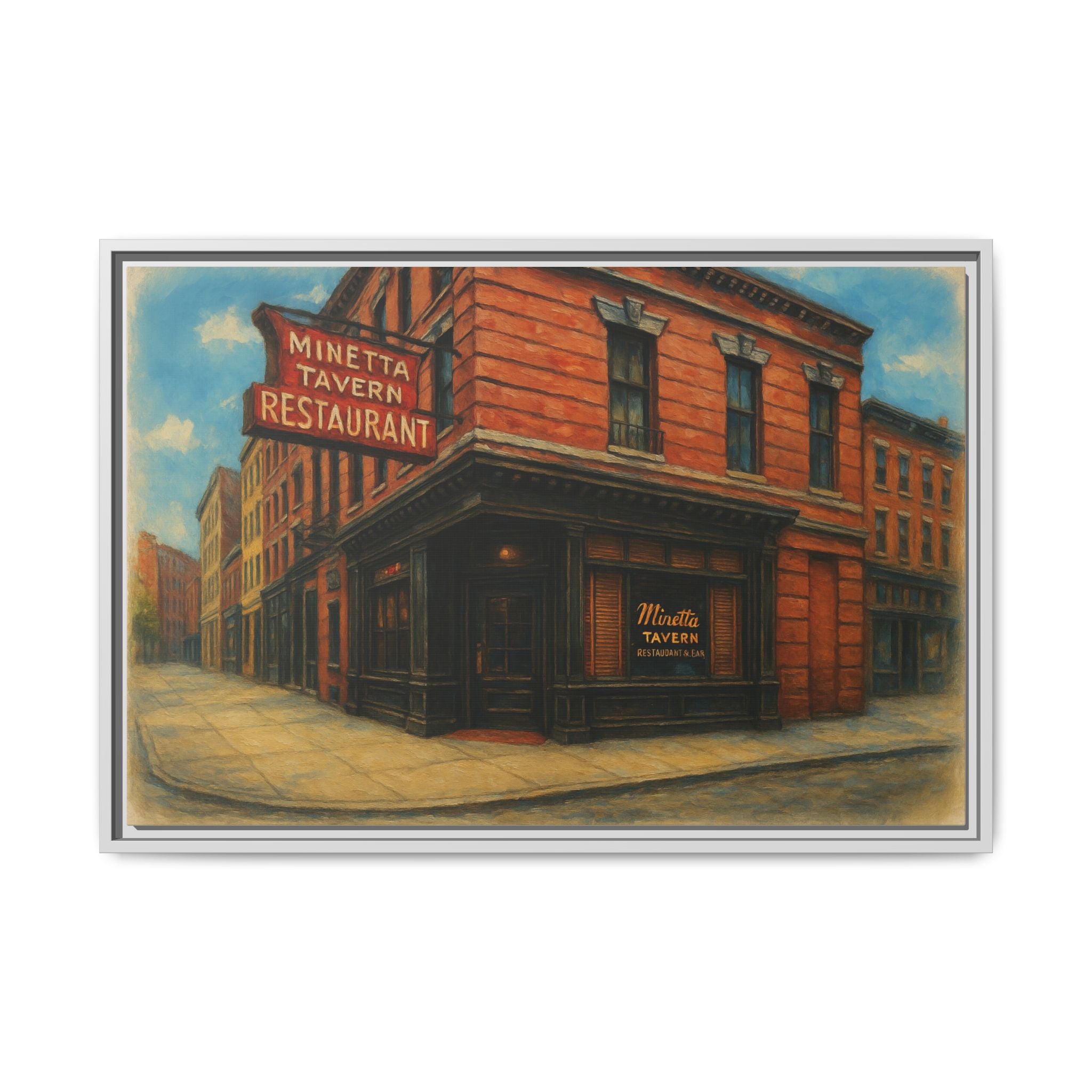 Minetta Tavern — Restaurant Print | Matte Canvas + Wooden Frame