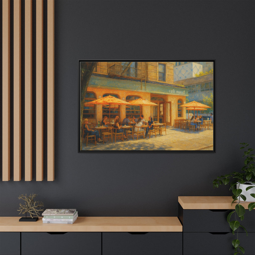 Café Maud — Restaurant Print | Matte Canvas + Wooden Frame