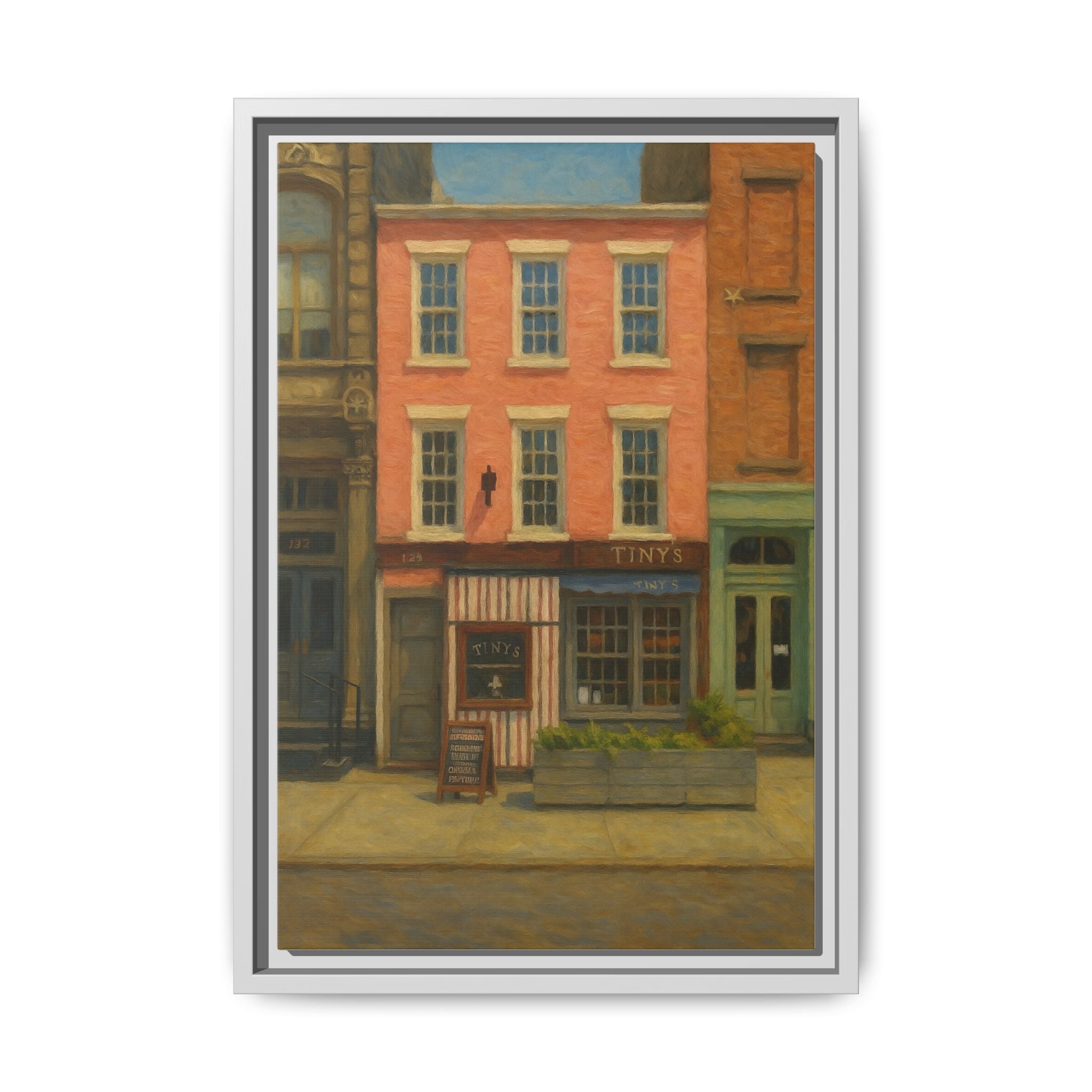 Tiny's & The Bar Upstairs — Restaurant Print | Matte Canvas + Wooden Frame