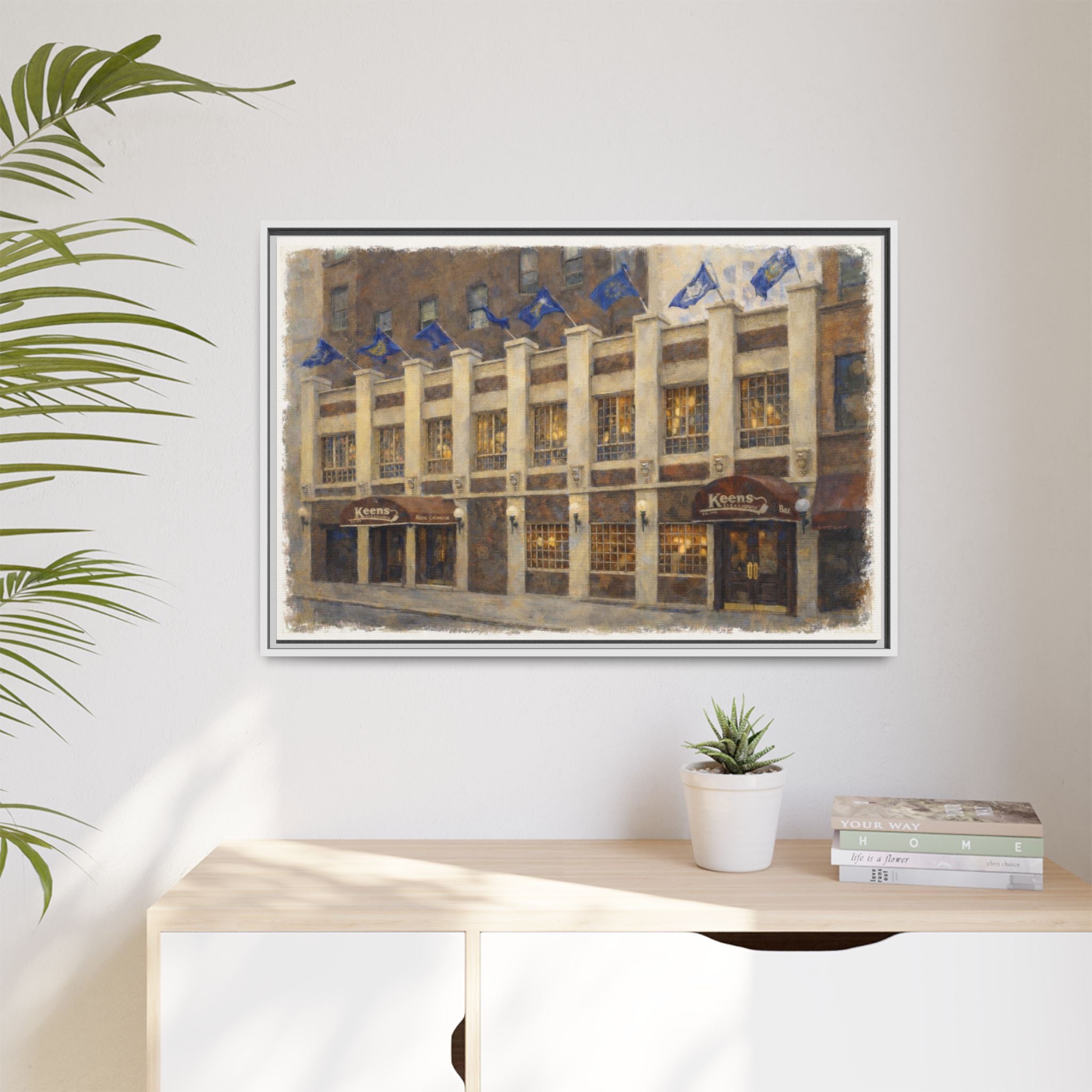 Keens Steakhouse — Restaurant Print | Matte Canvas + Wooden Frame