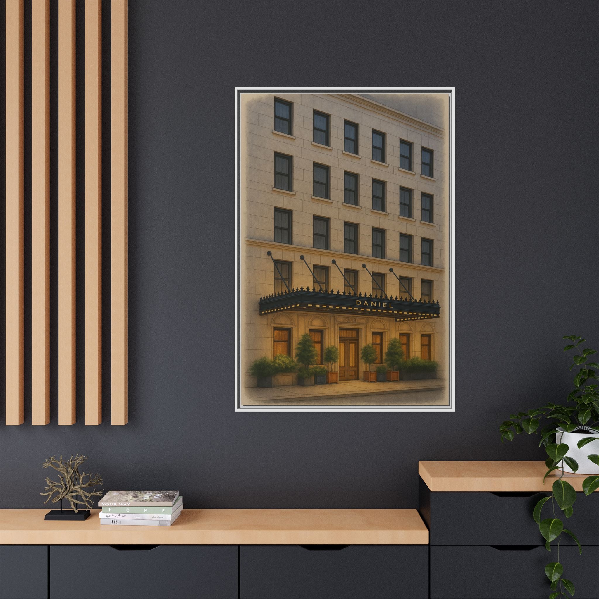 Restaurant Daniel — Restaurant Print | Matte Canvas + Wooden Frame