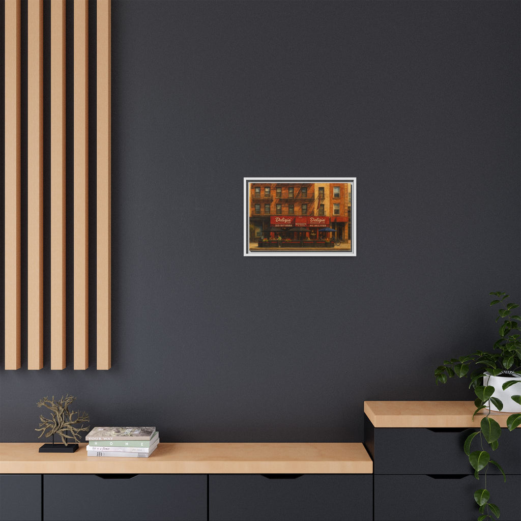 Delizia Pizza — Restaurant Print | Matte Canvas + Wooden Frame
