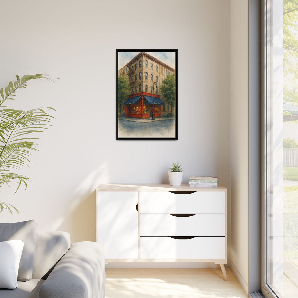 The Little Owl — Restaurant Print | Matte Canvas + Wooden Frame