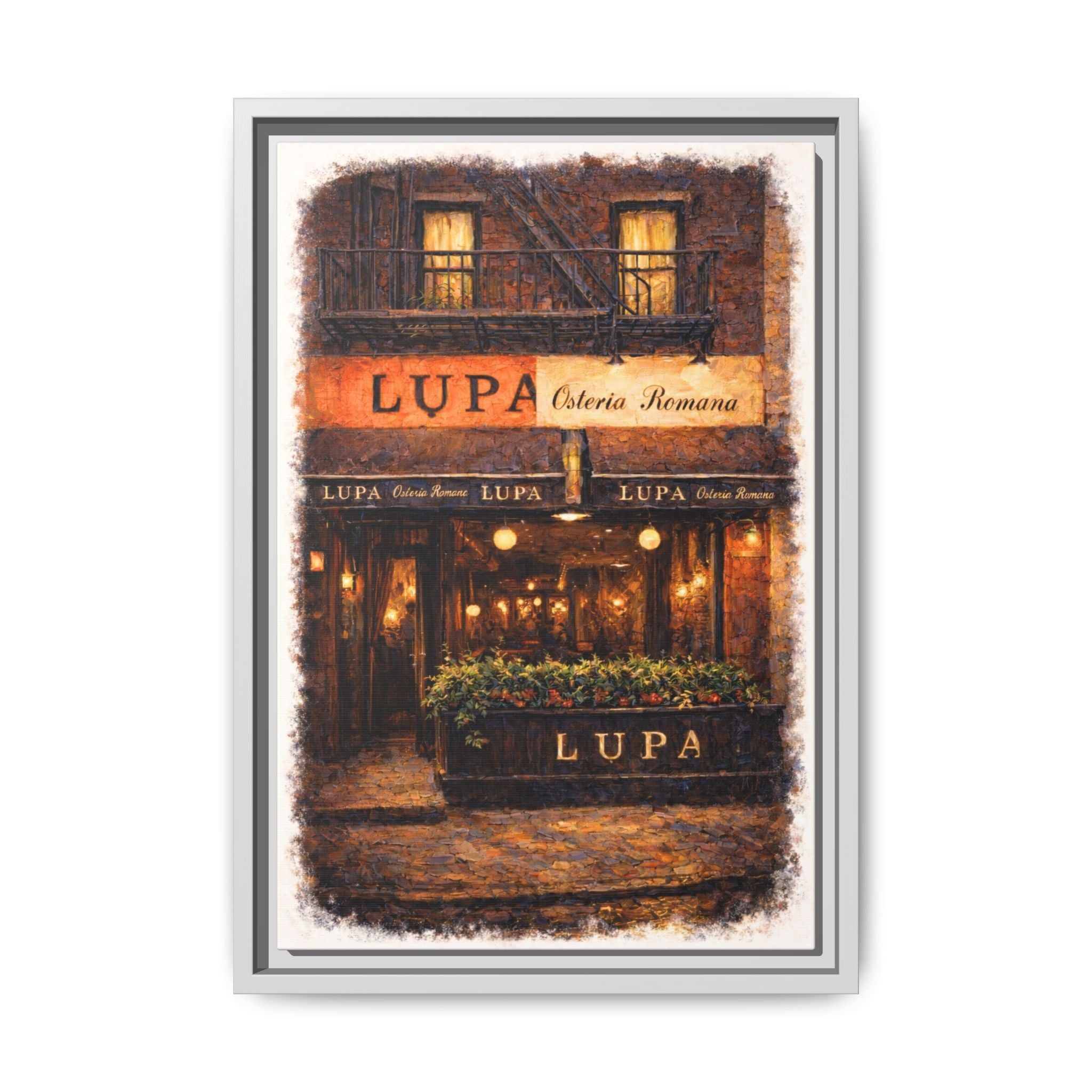 Lupa Osteria Romana — Restaurant Print | Matte Canvas + Wooden Frame