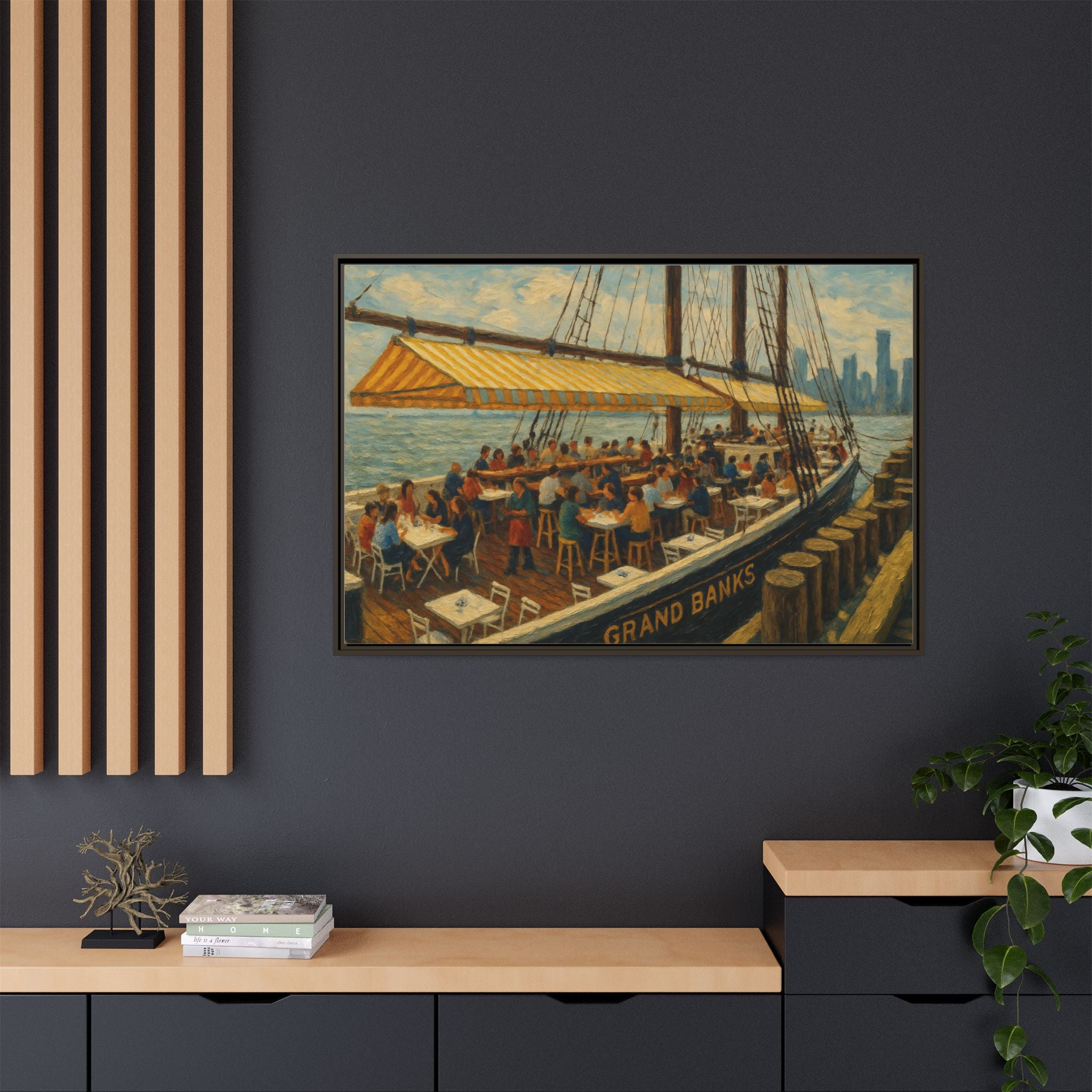 Grand Banks nostalgic restaurant painting NYC dining art
