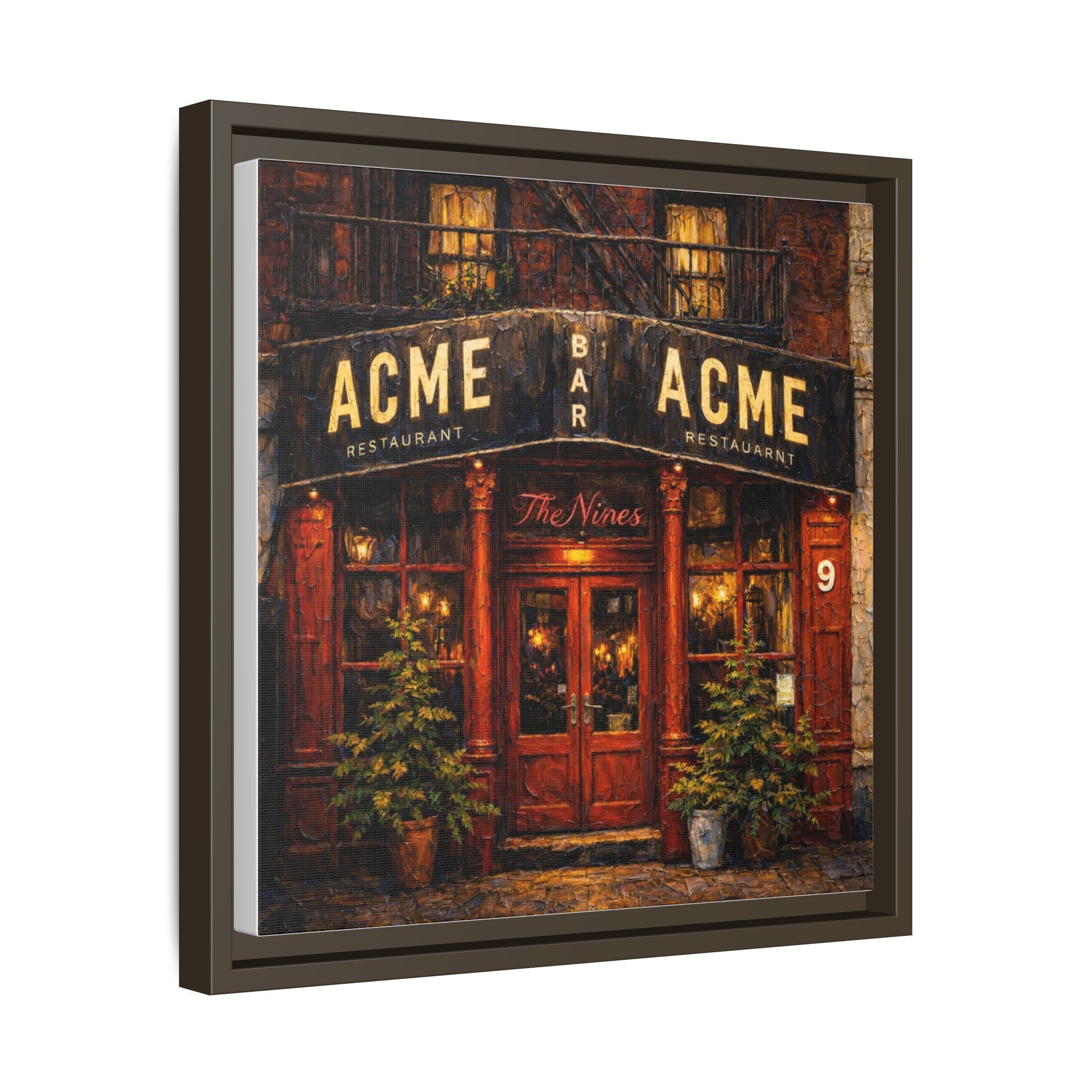The Nines — Restaurant Print | Matte Canvas + Wooden Frame