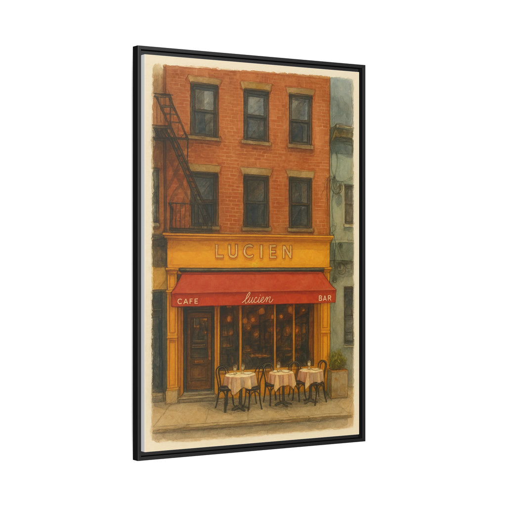 Lucien Restaurant — Restaurant Print | Matte Canvas + Wooden Frame
