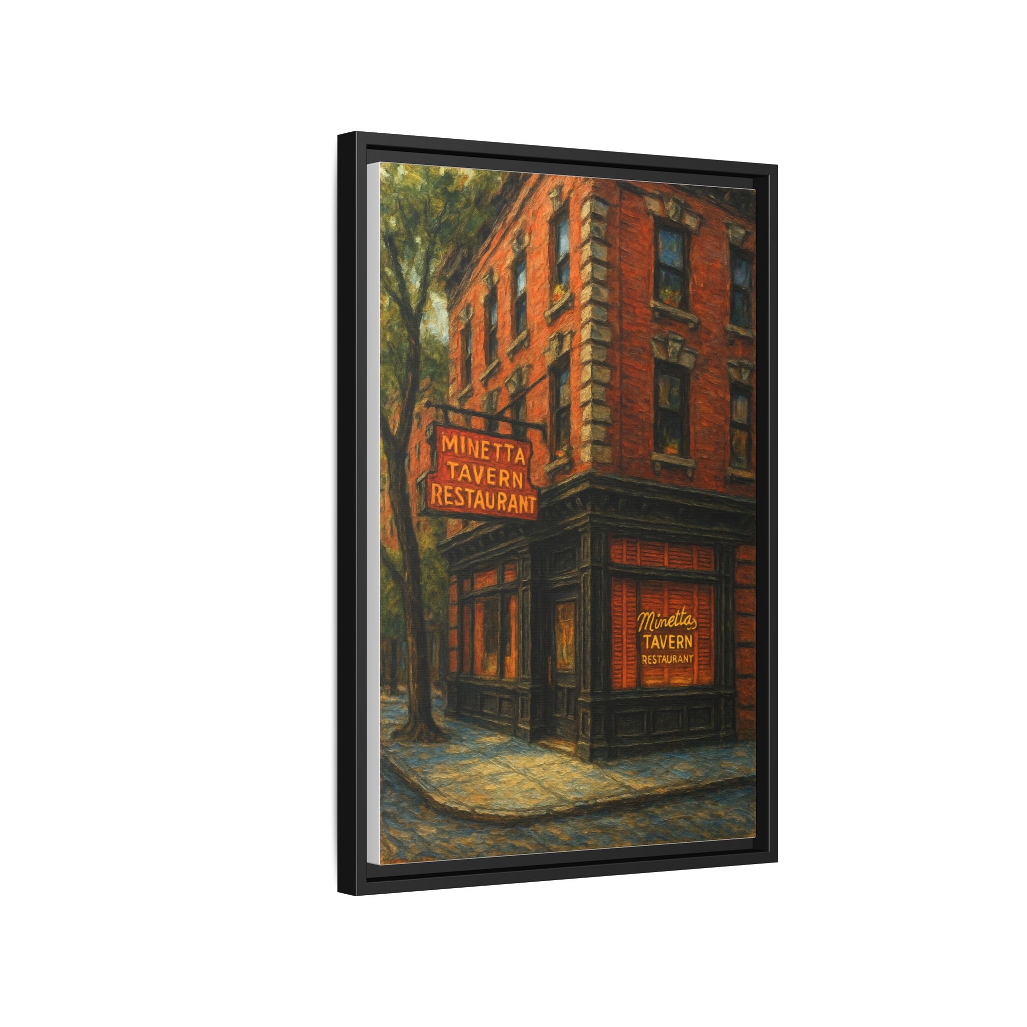 Minetta Tavern — Restaurant Print | Matte Canvas + Wooden Frame