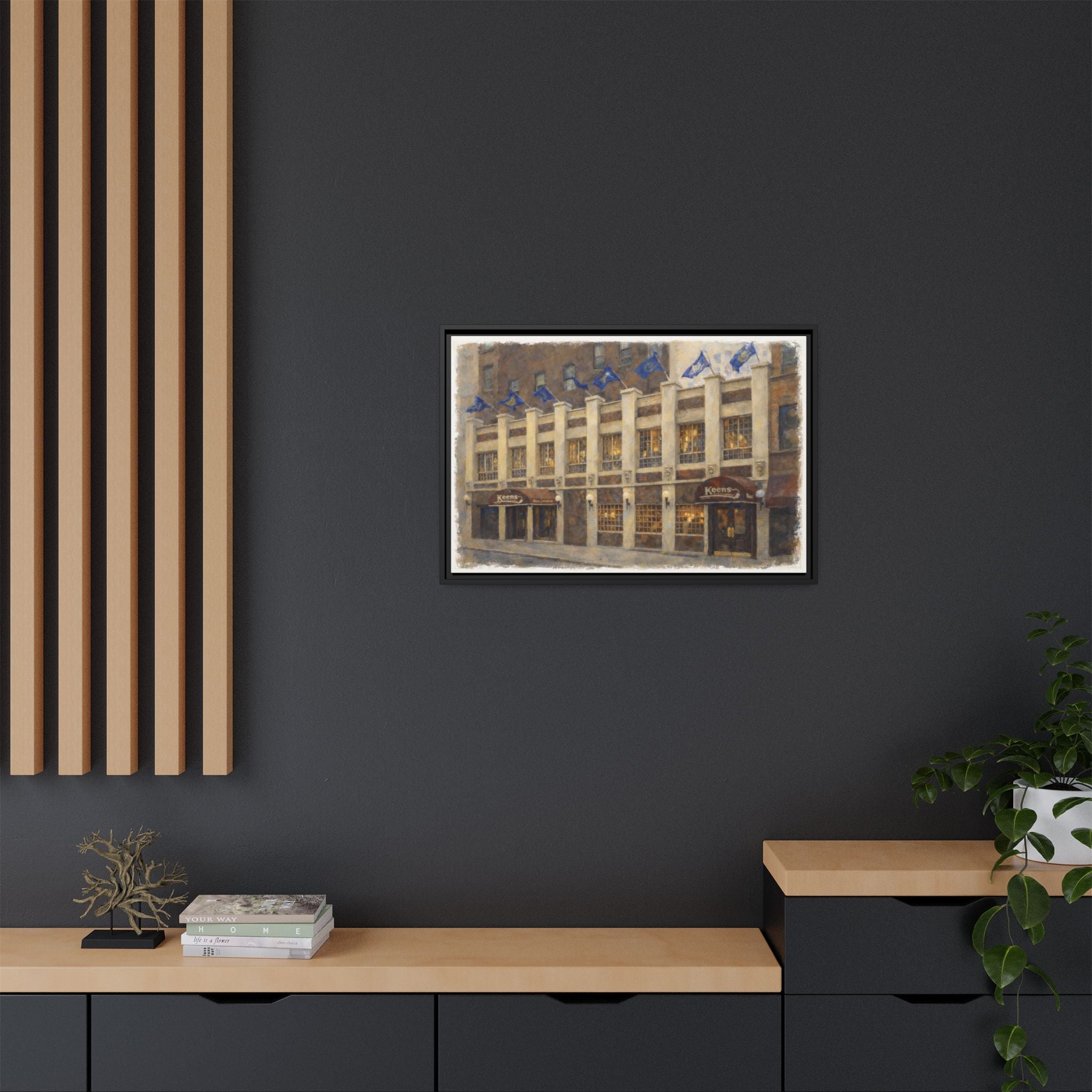 Keens Steakhouse — Restaurant Print | Matte Canvas + Wooden Frame