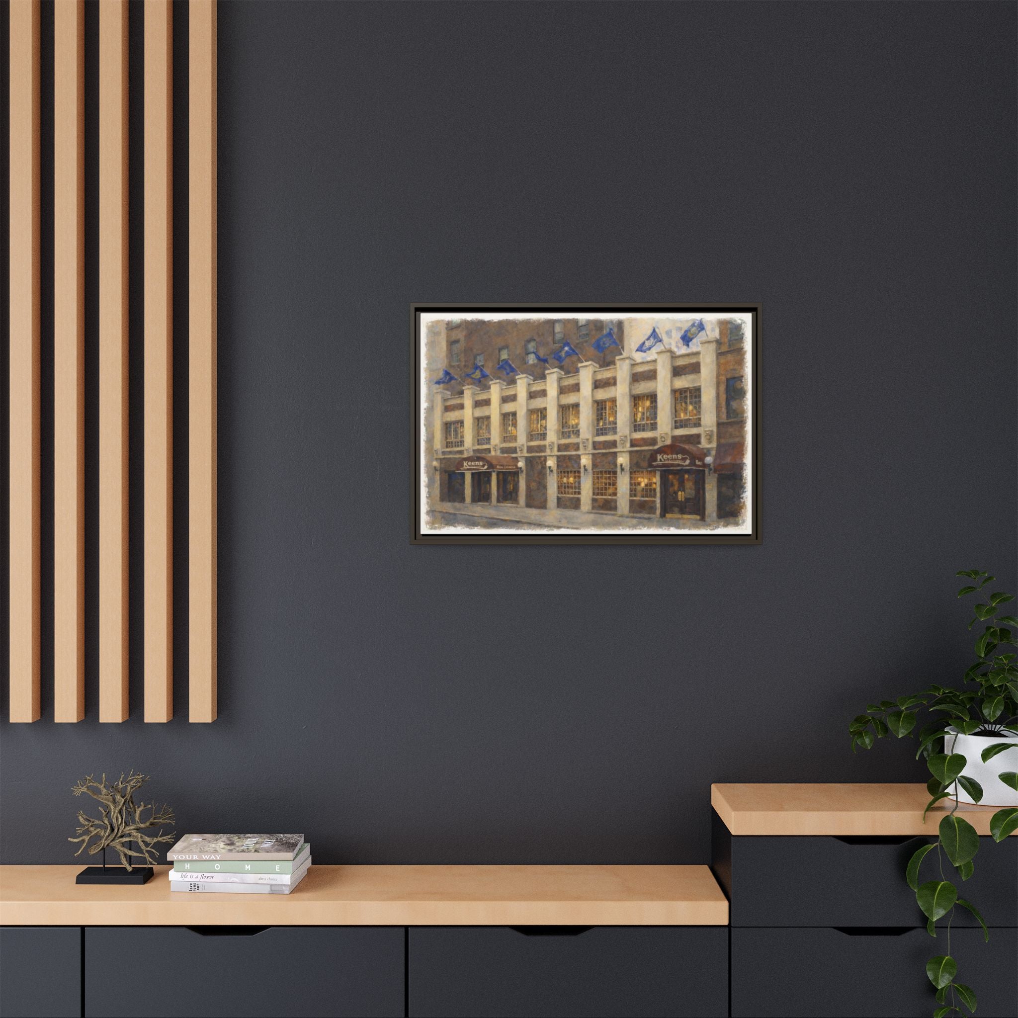 Keens Steakhouse — Restaurant Print | Matte Canvas + Wooden Frame