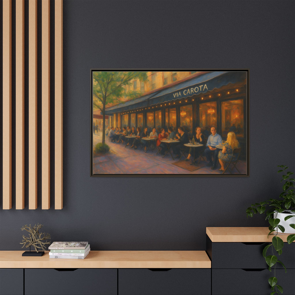 Via Carota — Restaurant Print | Matte Canvas + Wooden Frame