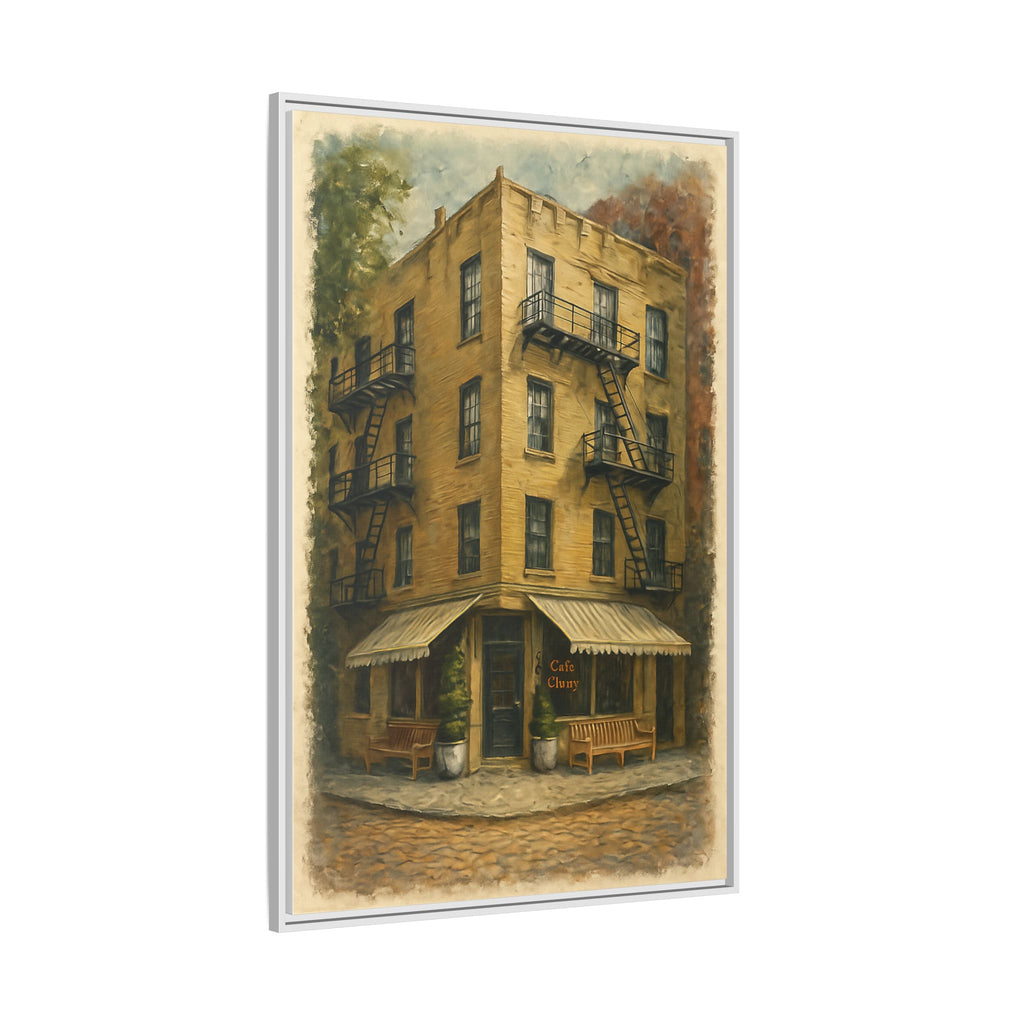 Cafe Cluny — Restaurant Print | Matte Canvas + Wooden Frame