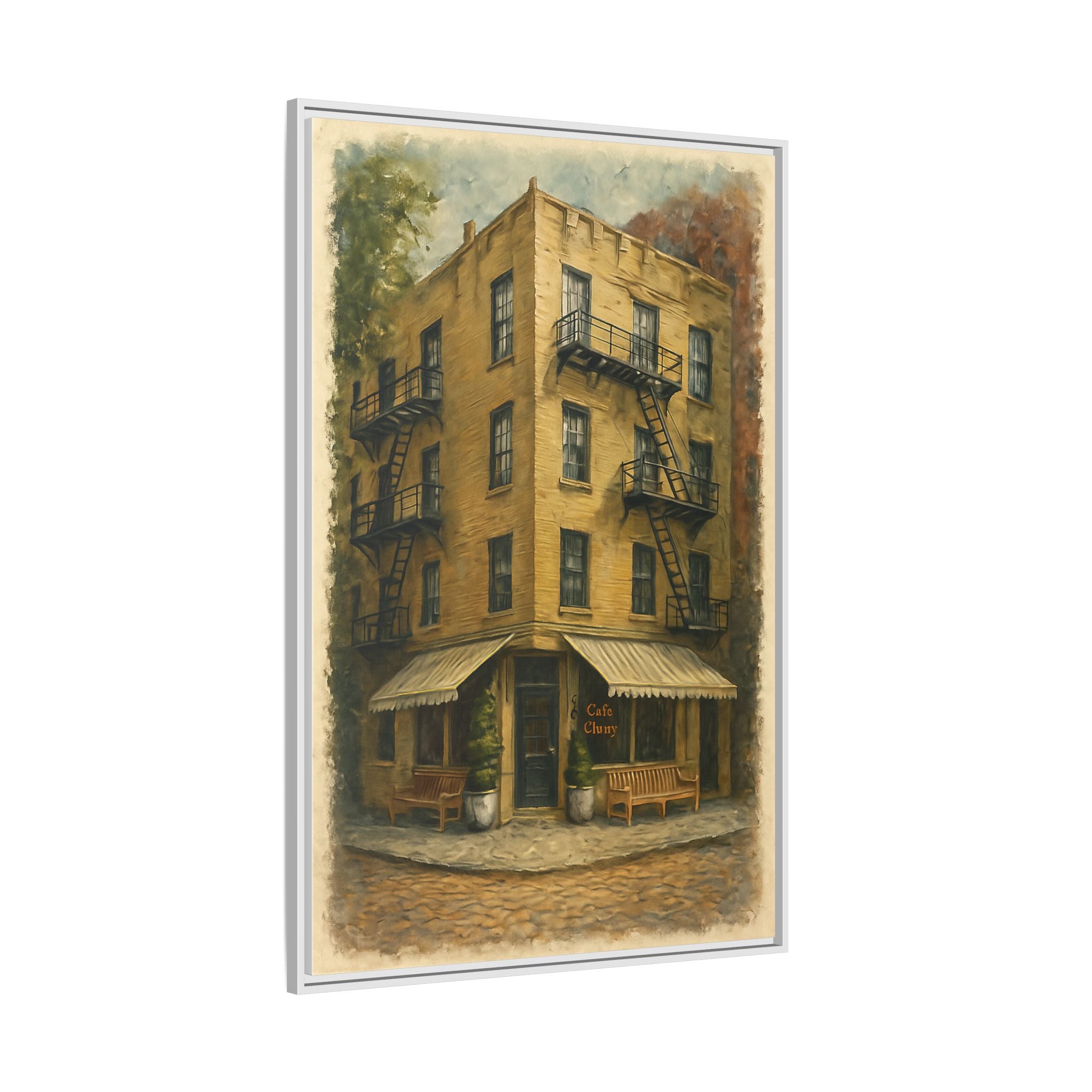 Cafe Cluny — Restaurant Print | Matte Canvas + Wooden Frame