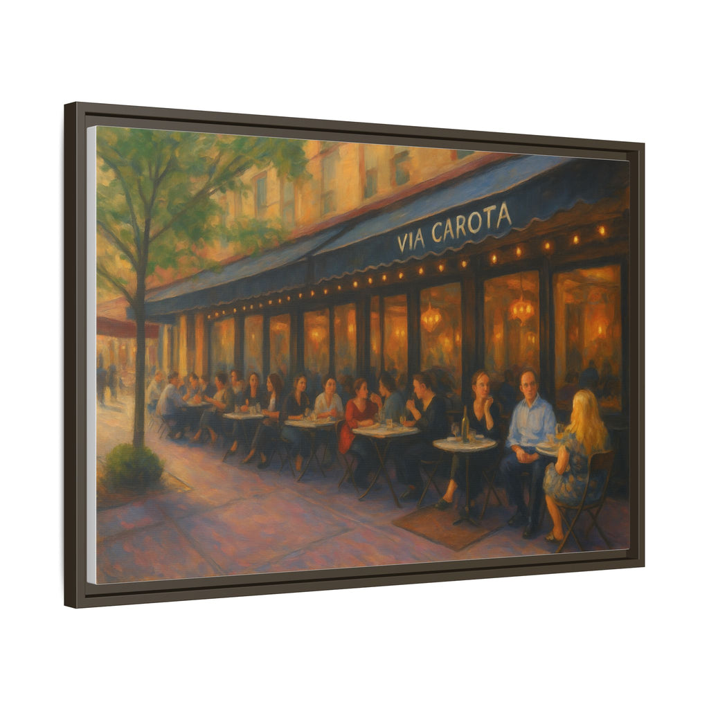 Via Carota — Restaurant Print | Matte Canvas + Wooden Frame