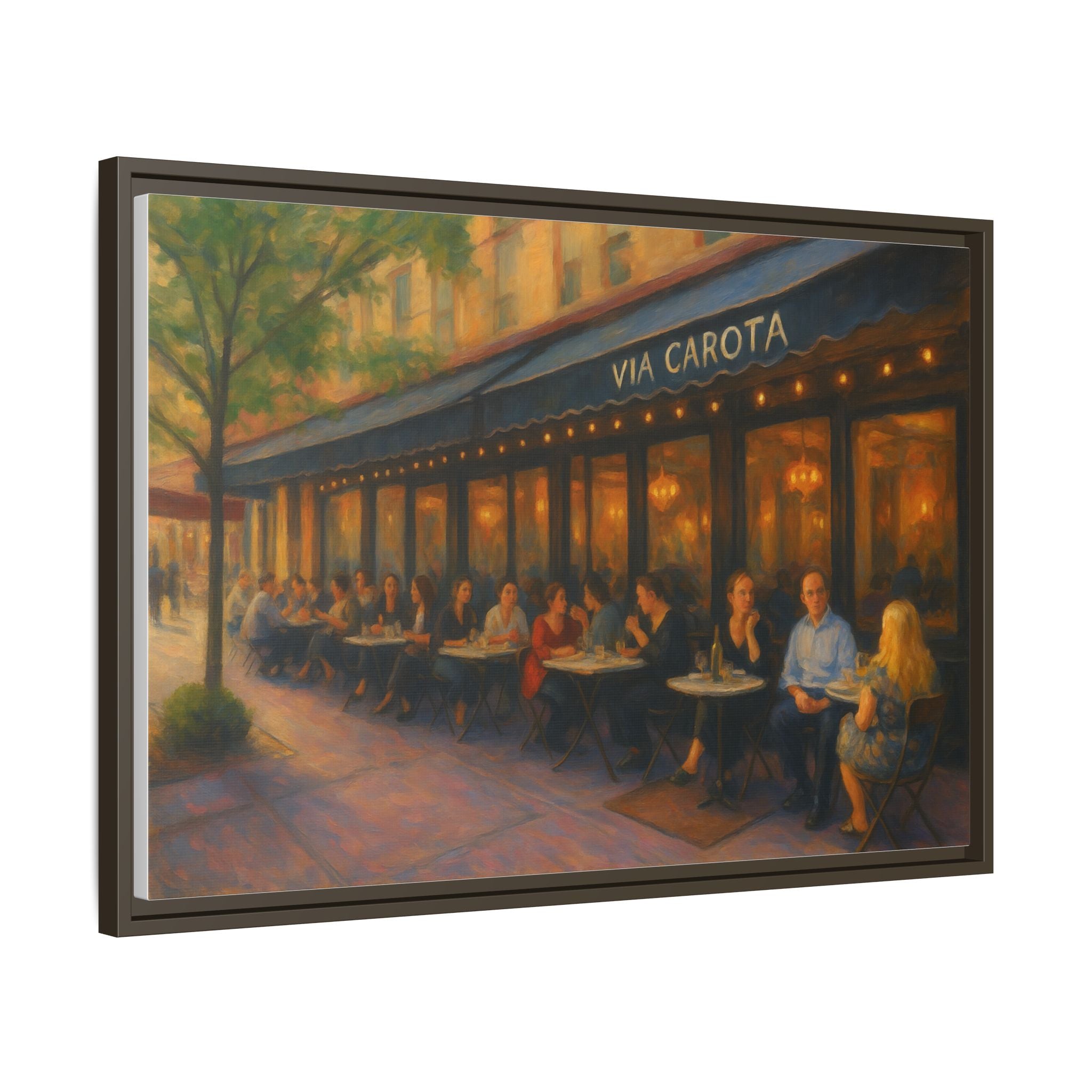 Via Carota — Restaurant Print | Matte Canvas + Wooden Frame