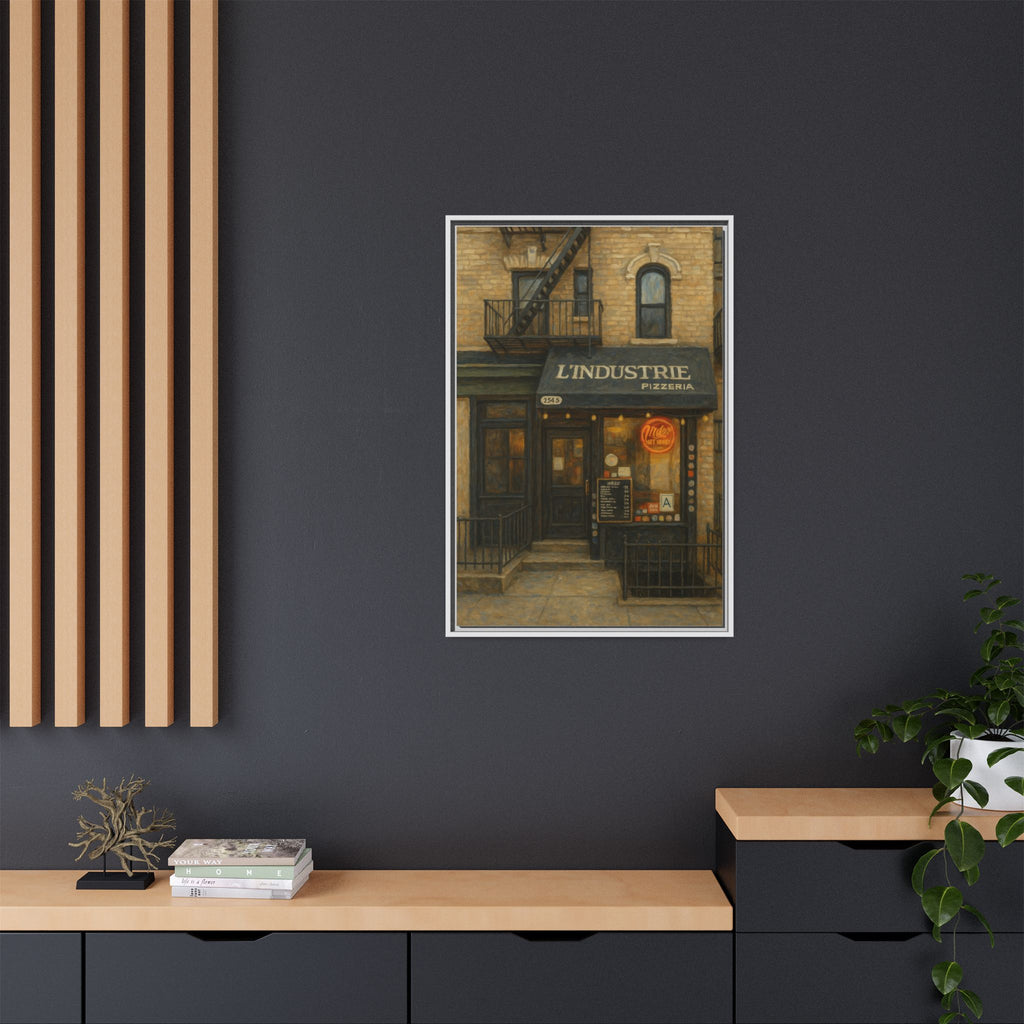 L'Industrie Pizza — Restaurant Print | Matte Canvas + Wooden Frame