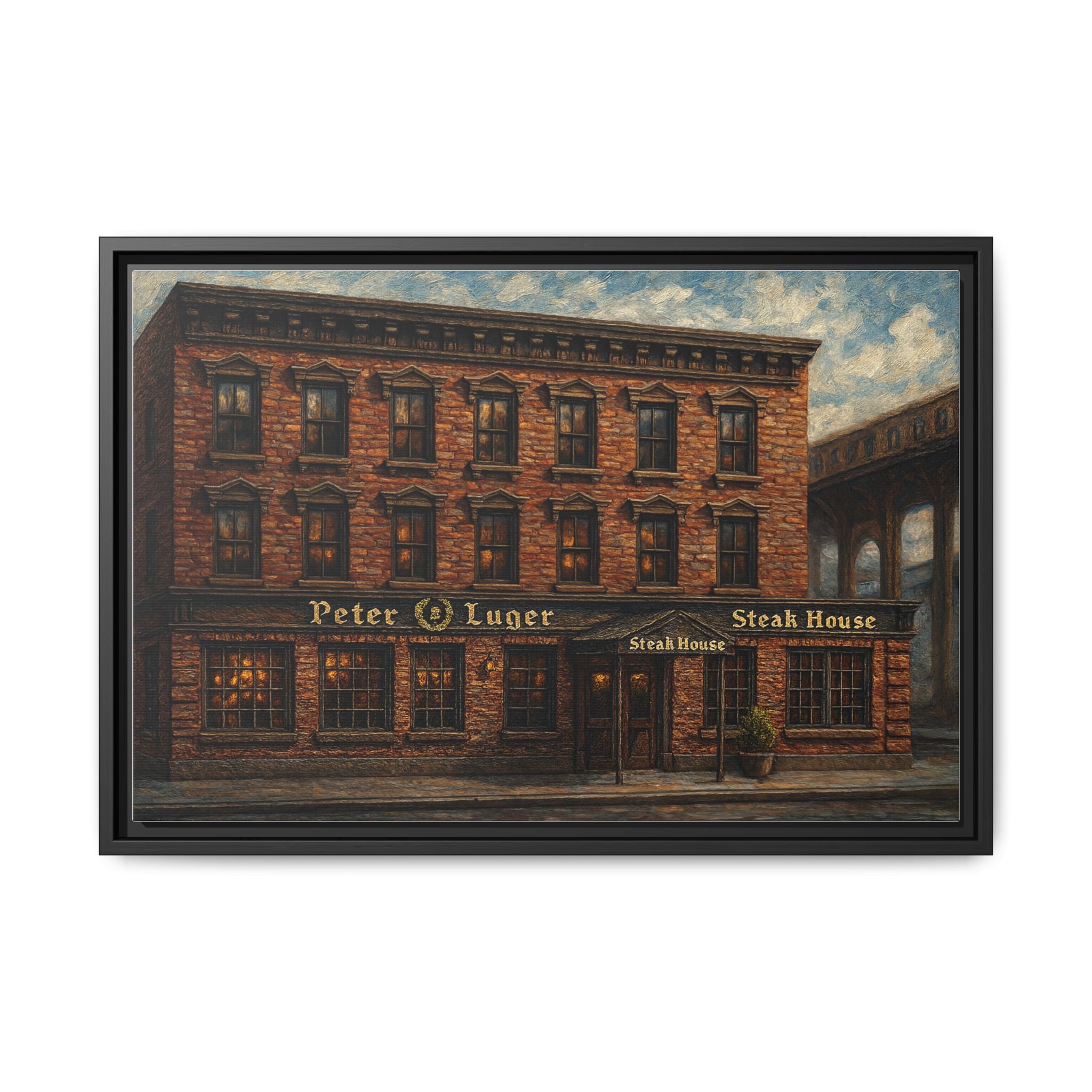 Peter Luger Steakhouse — Restaurant Print | Matte Canvas + Wooden Frame