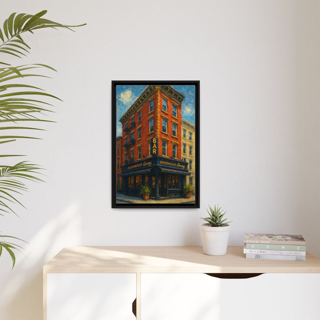 Goodnight Sonny — Restaurant Print | Matte Canvas + Wooden Frame