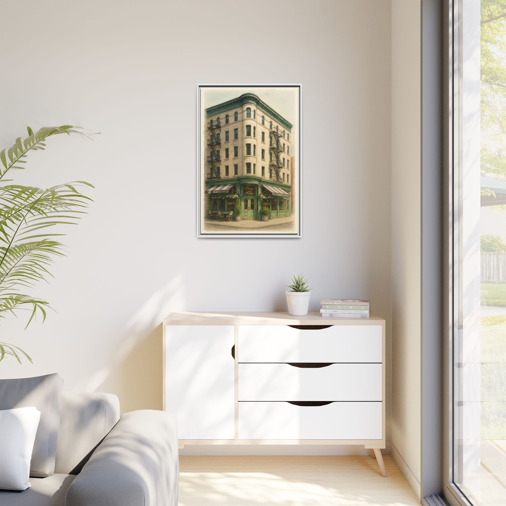 Dante West Village — Restaurant Print | Matte Canvas + Wooden Frame