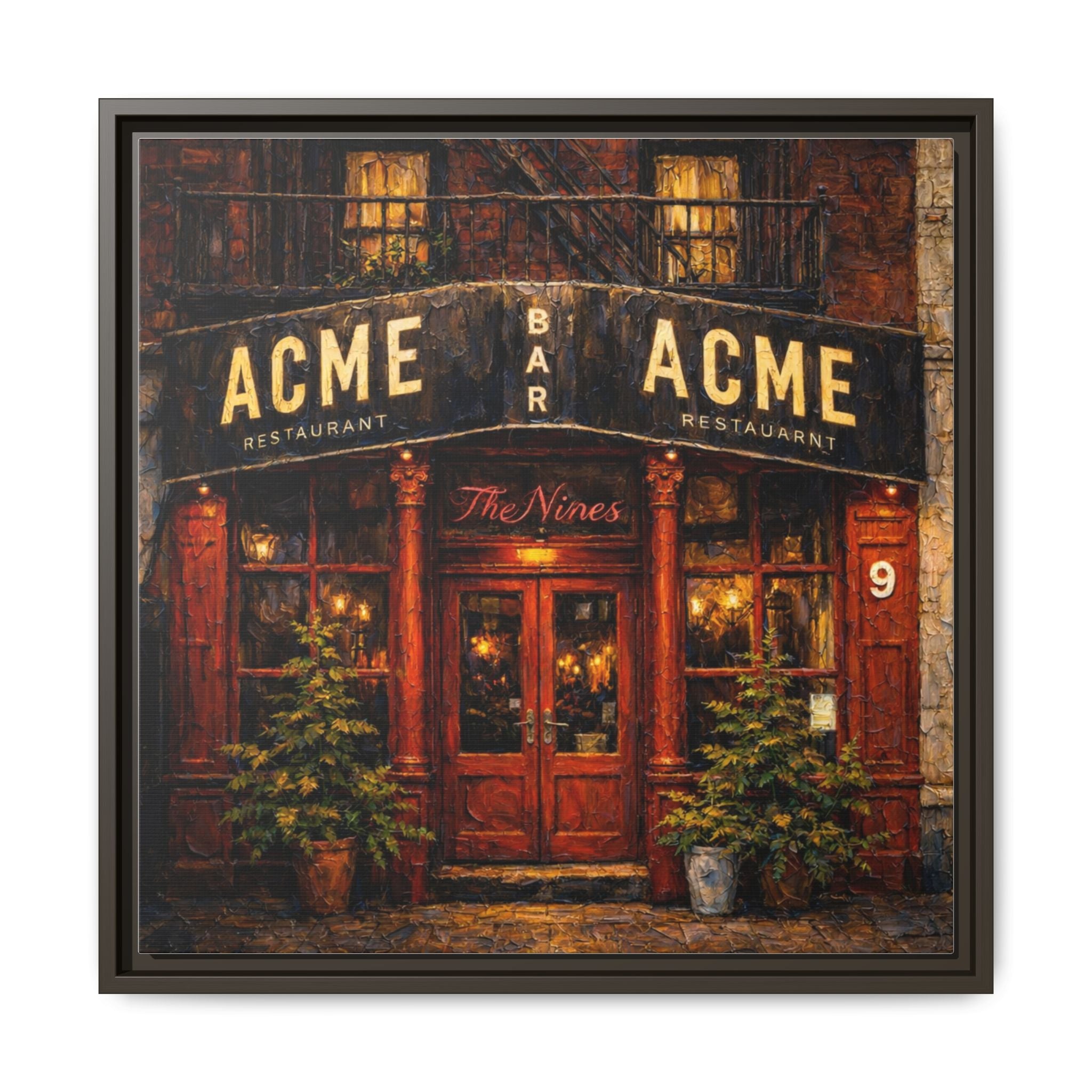 The Nines — Restaurant Print | Matte Canvas + Wooden Frame