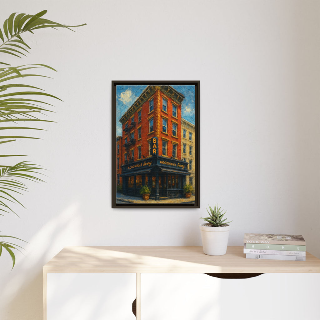Goodnight Sonny — Restaurant Print | Matte Canvas + Wooden Frame