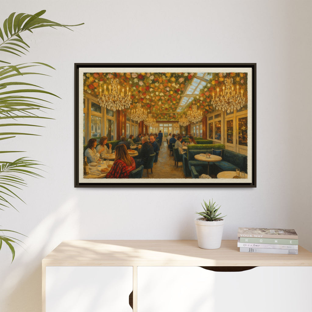 RH Rooftop — Restaurant Print | Matte Canvas + Wooden Frame