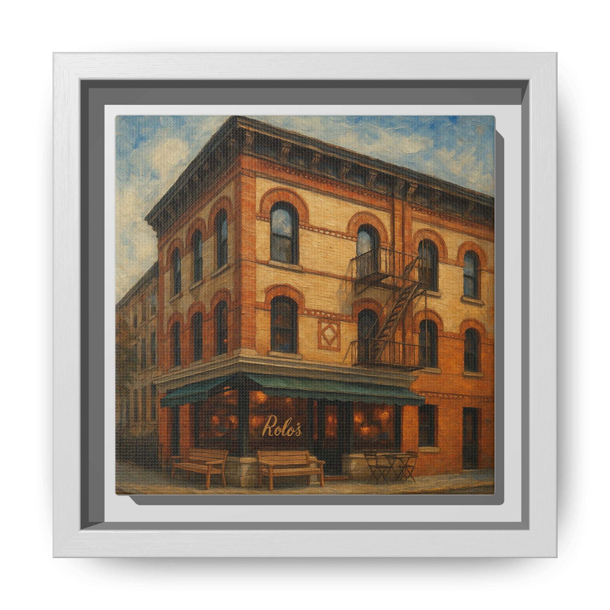 Rolo's — Restaurant Print | Matte Canvas + Wooden Frame