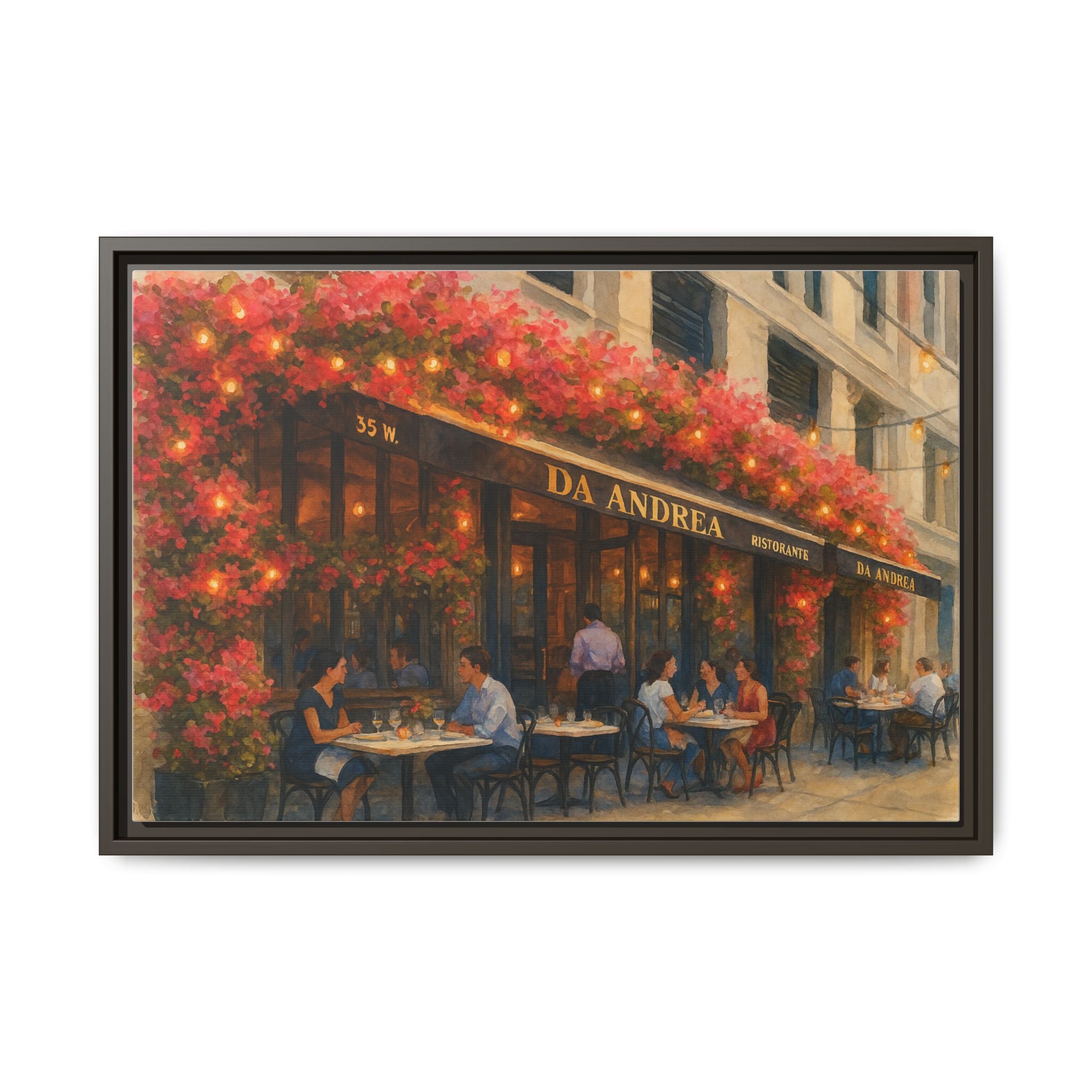 Da Andrea — Restaurant Print | Matte Canvas + Wooden Frame