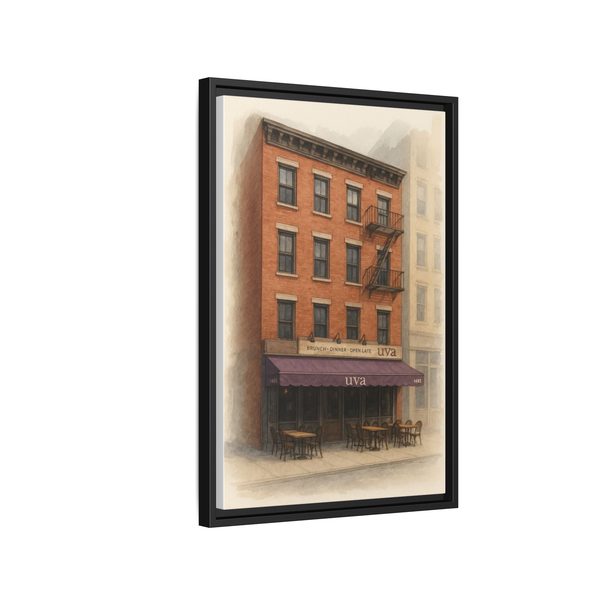 Uva Restaurant Print — Restaurant Print | Matte Canvas + Wooden Frame