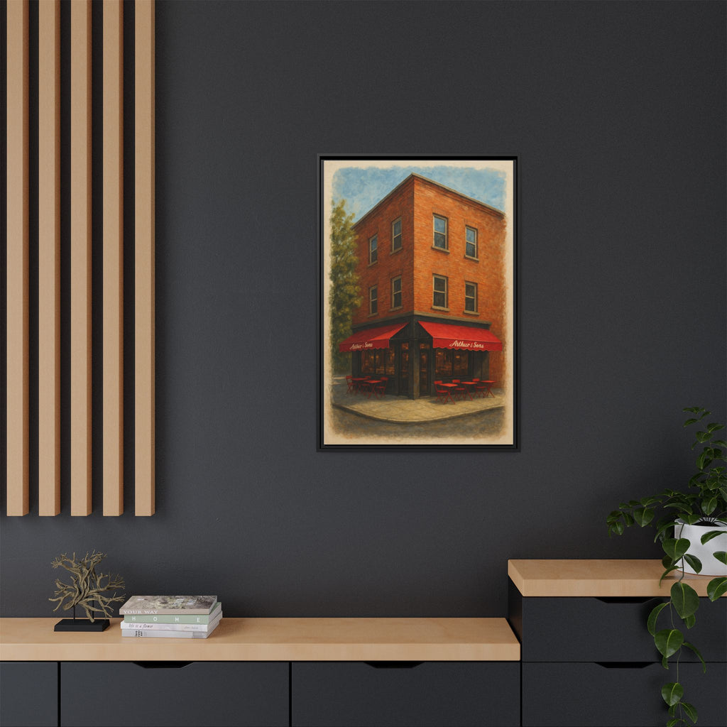 Arthur and Sons — Restaurant Print | Matte Canvas + Wooden Frame