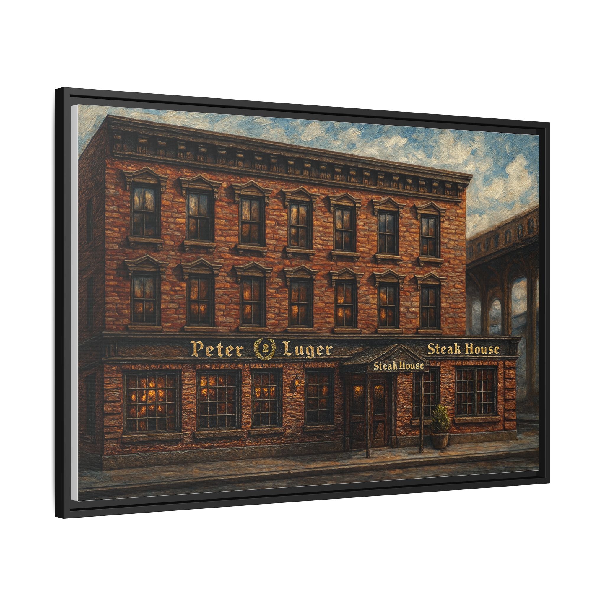 Peter Luger Steakhouse — Restaurant Print | Matte Canvas + Wooden Frame