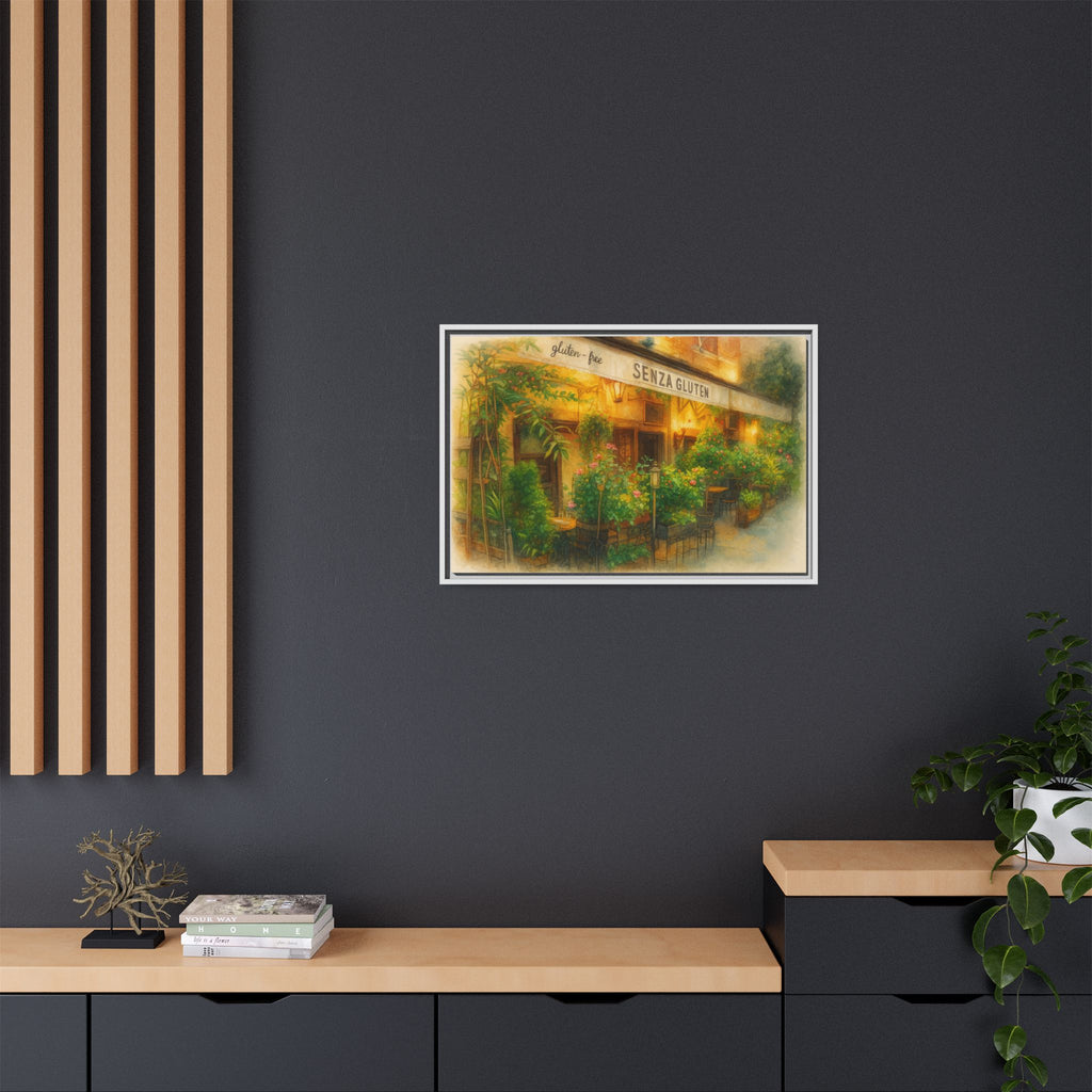 Senza Gluten — Restaurant Print | Matte Canvas + Wooden Frame