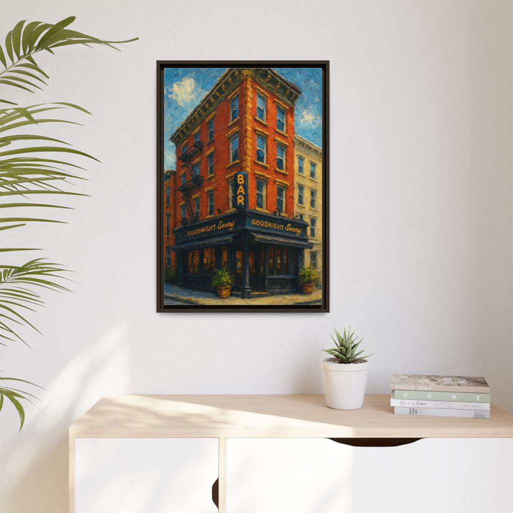 Goodnight Sonny — Restaurant Print | Matte Canvas + Wooden Frame