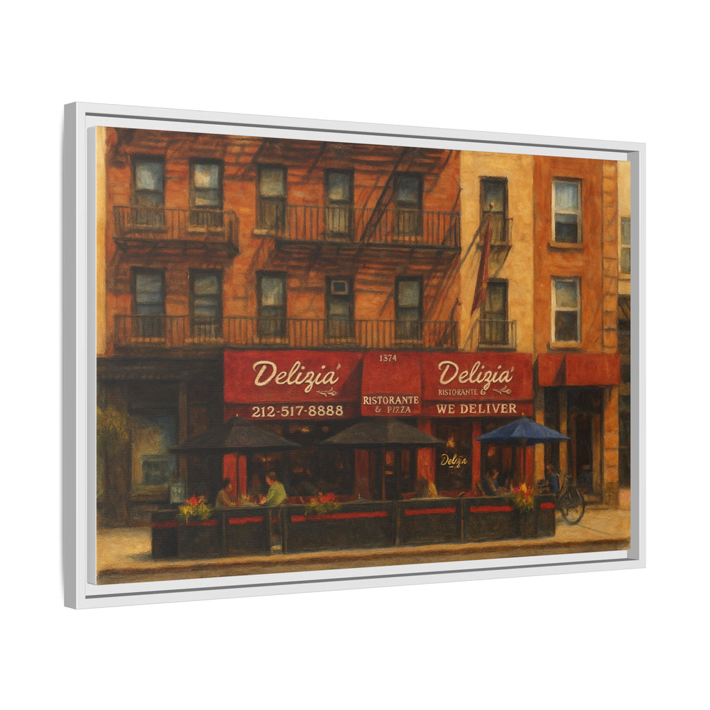 Delizia Pizza — Restaurant Print | Matte Canvas + Wooden Frame