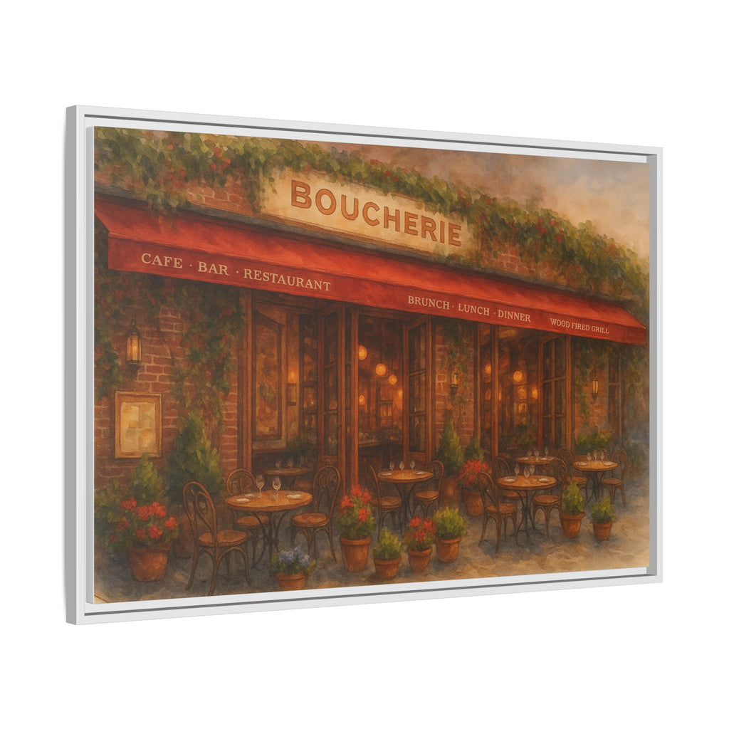 Boucherie — Restaurant Print | Matte Canvas + Wooden Frame