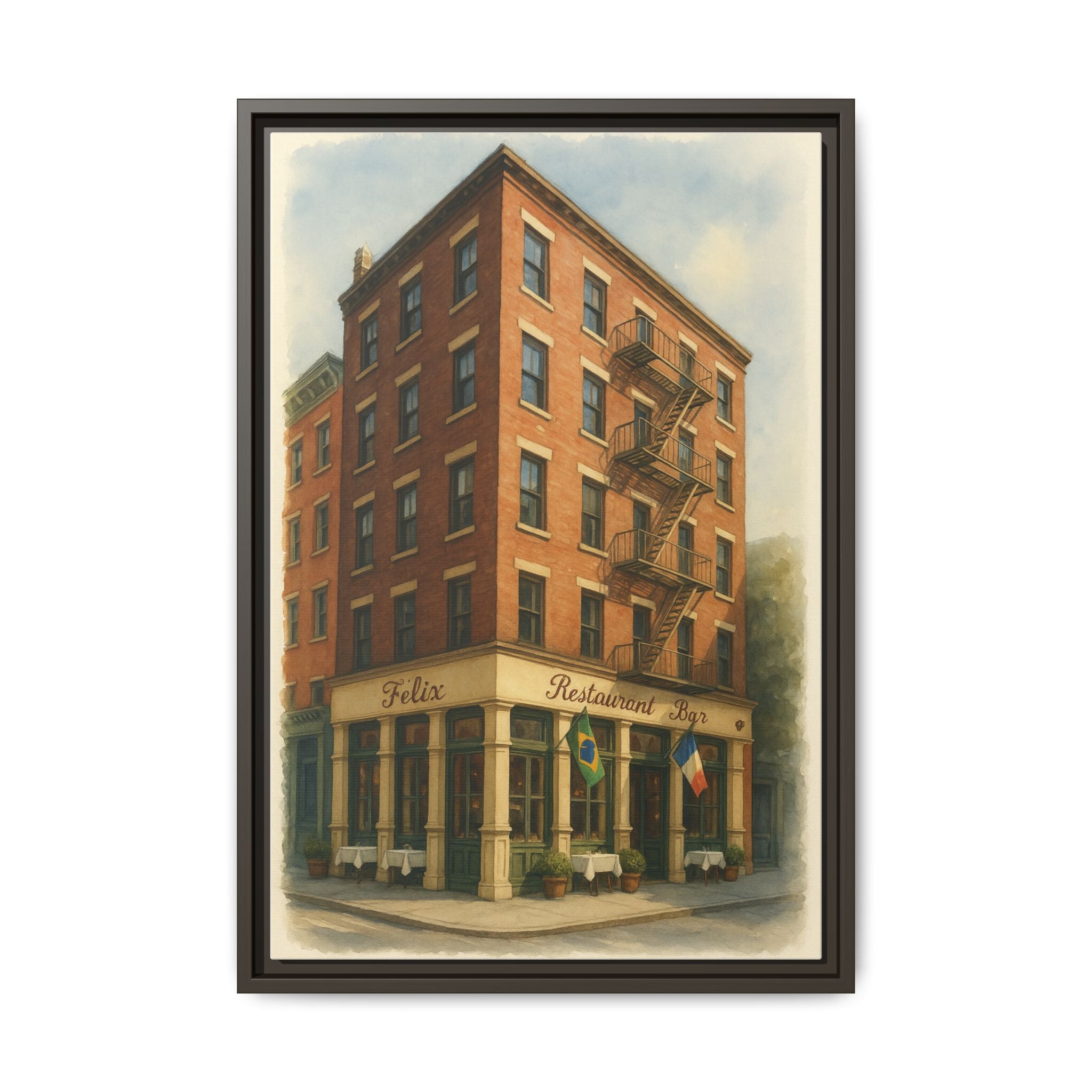 Felix — Restaurant Print | Matte Canvas + Wooden Frame