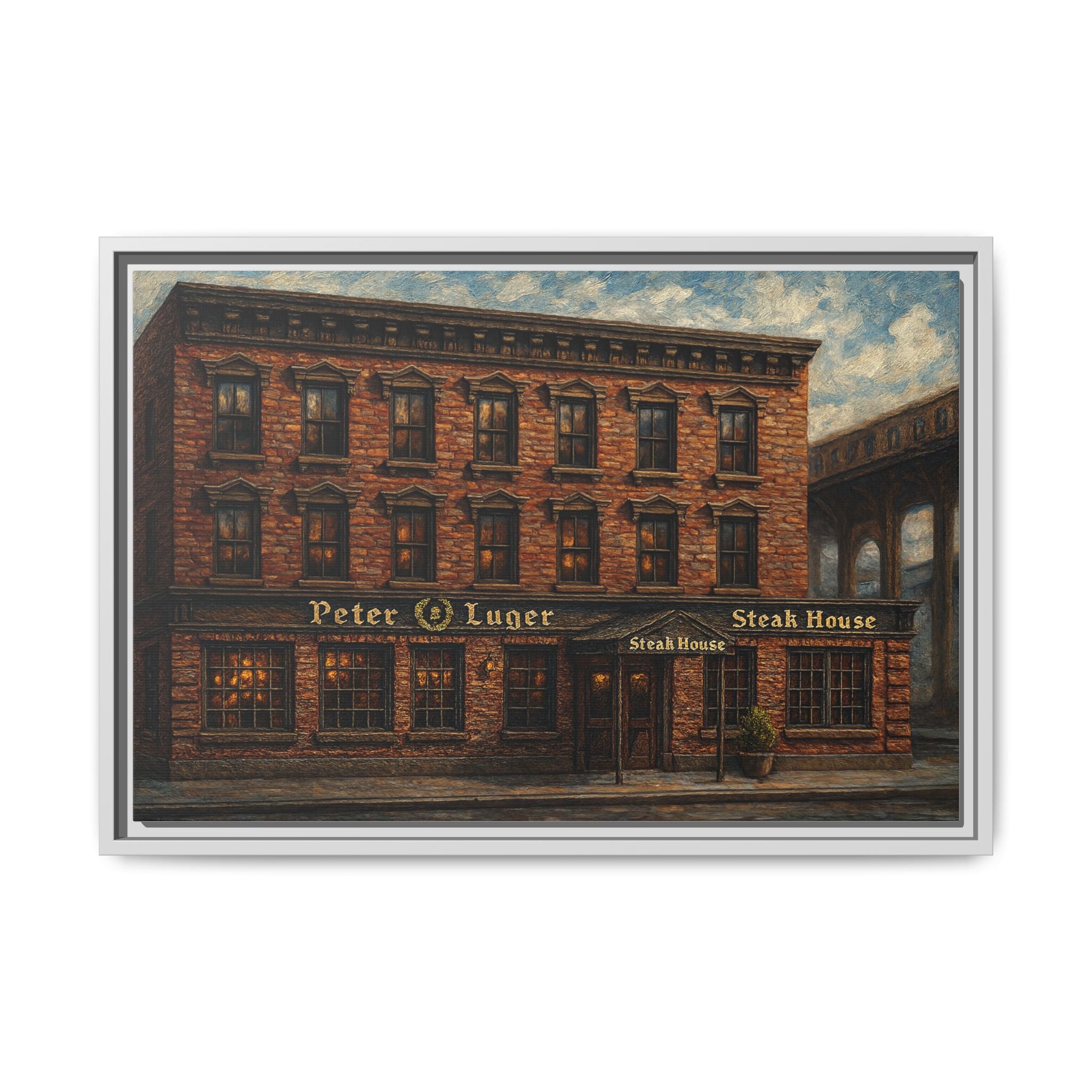 Peter Luger Steakhouse — Restaurant Print | Matte Canvas + Wooden Frame