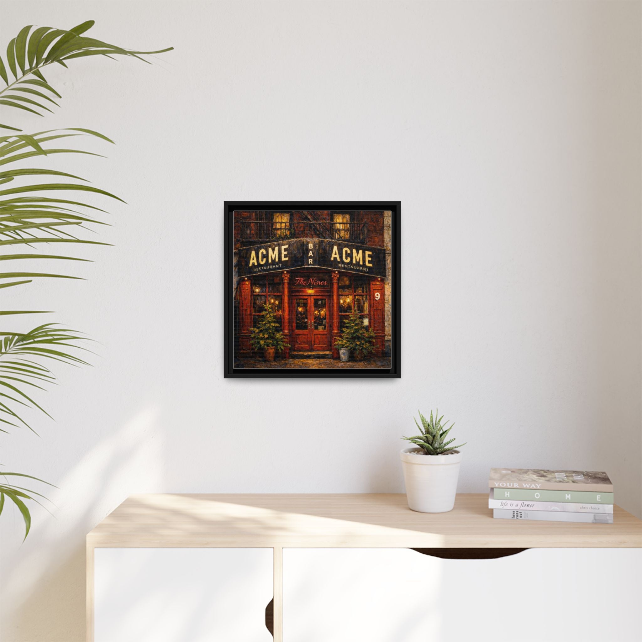 The Nines — Restaurant Print | Matte Canvas + Wooden Frame