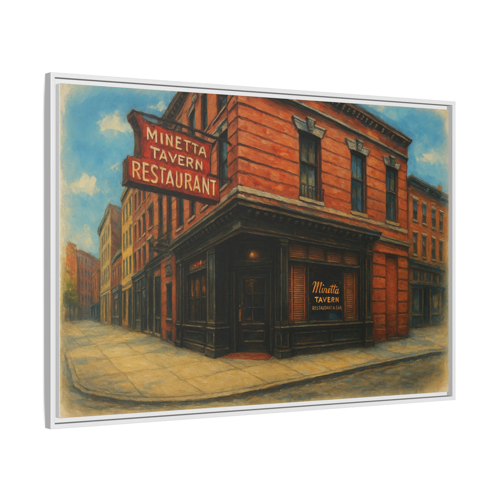 Minetta Tavern — Restaurant Print | Matte Canvas + Wooden Frame