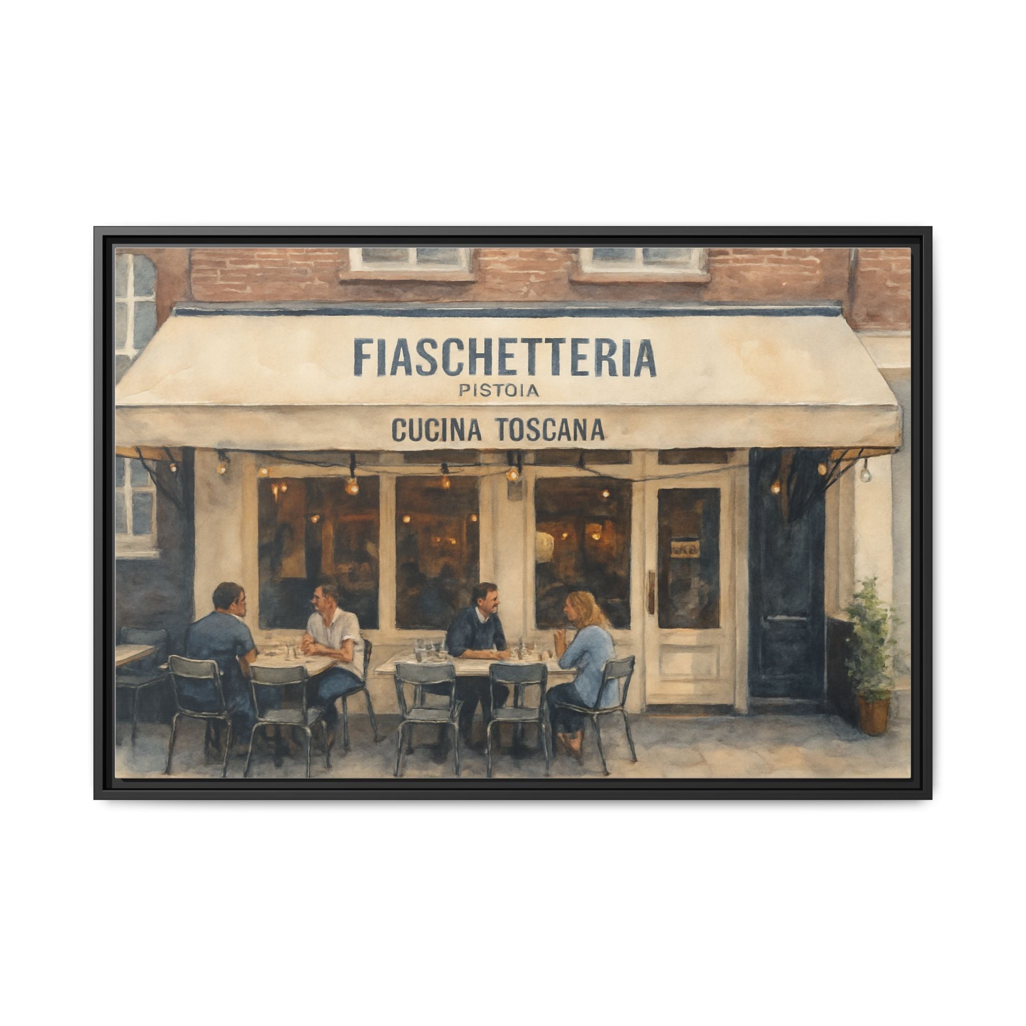 Fiaschetteria Pistoia — Restaurant Print | Matte Canvas + Wooden Frame