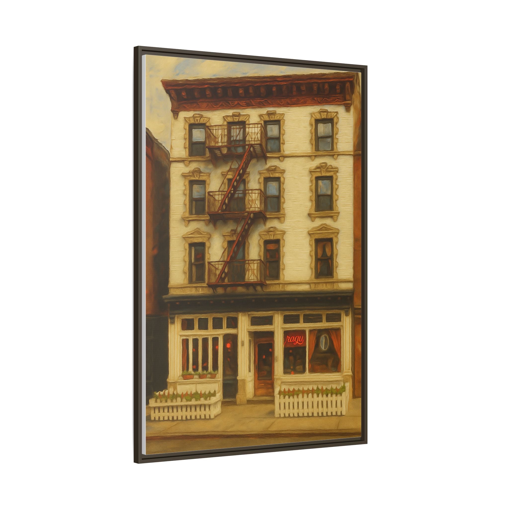 Frank — Restaurant Print | Matte Canvas + Wooden Frame